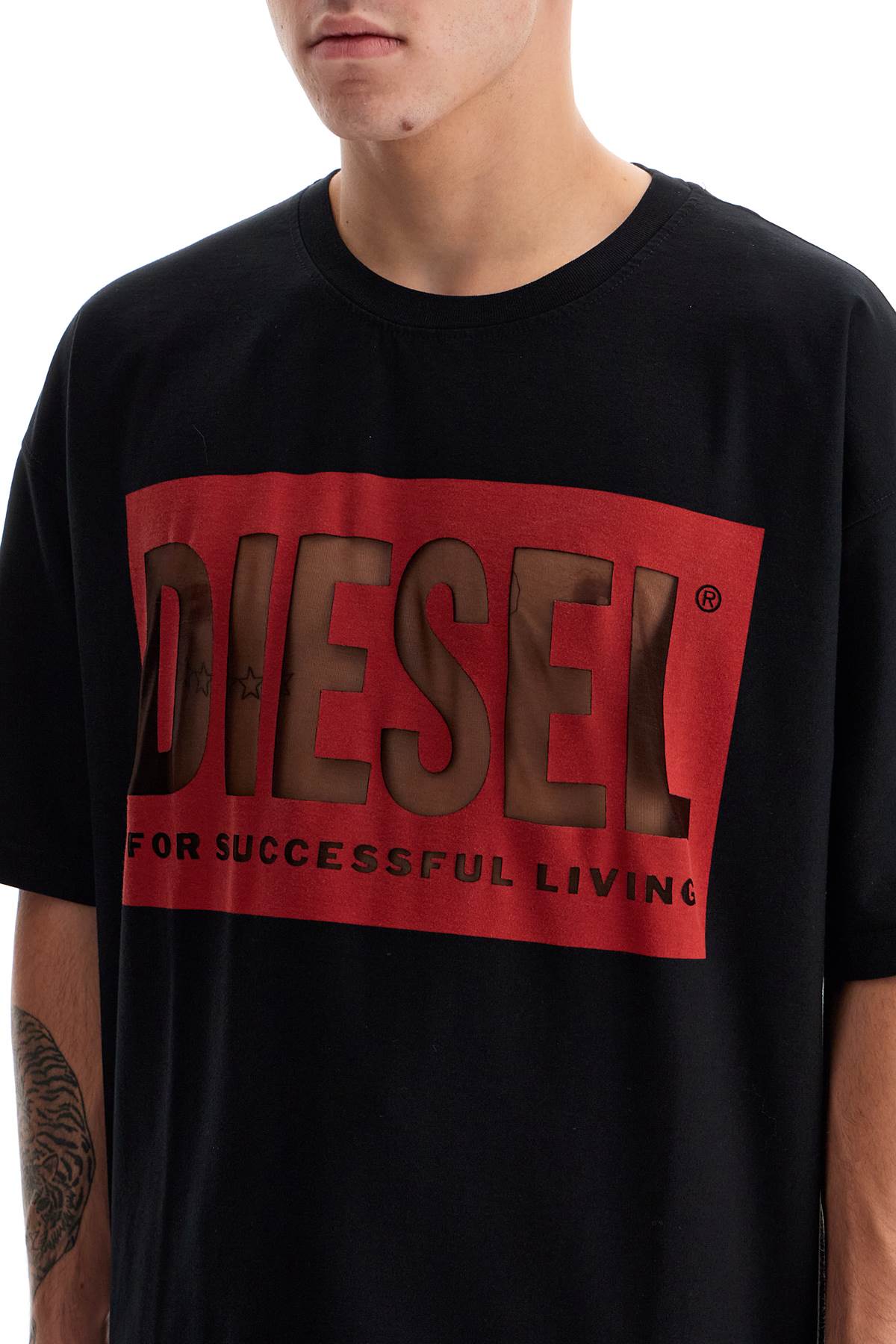 Diesel Large Logo Stretch Cotton Jersey T-Shirt image 3