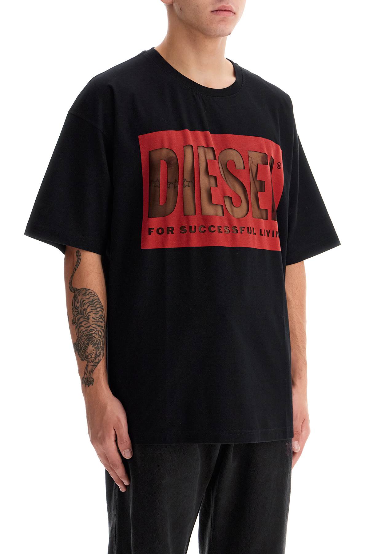 Diesel Large Logo Stretch Cotton Jersey T-Shirt image 1