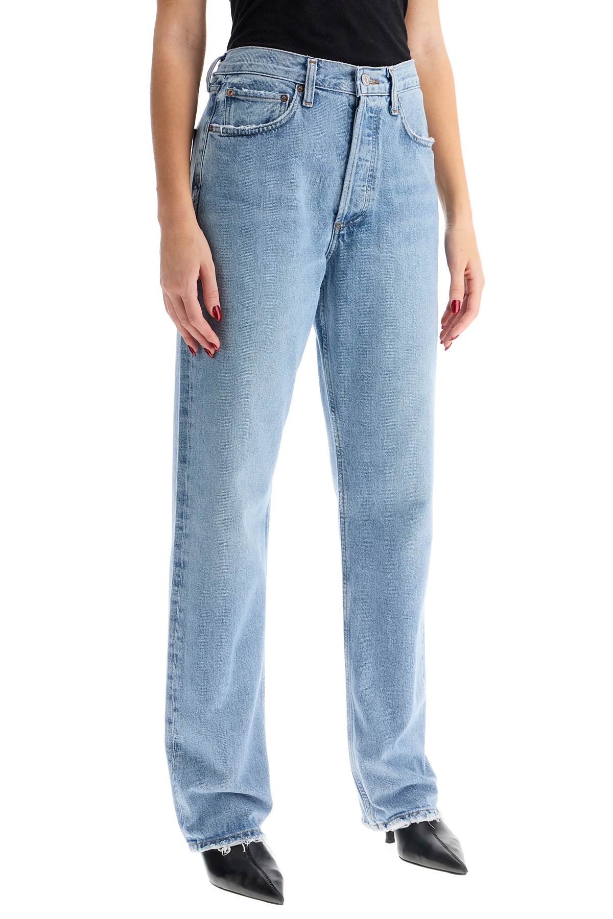 Agolde Relaxed Kelly High-Waisted Light Wash Straight Leg Jeans image 1