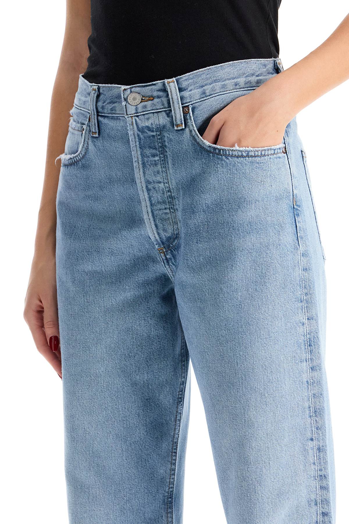 Agolde Relaxed Kelly High-Waisted Light Wash Straight Leg Jeans image 3