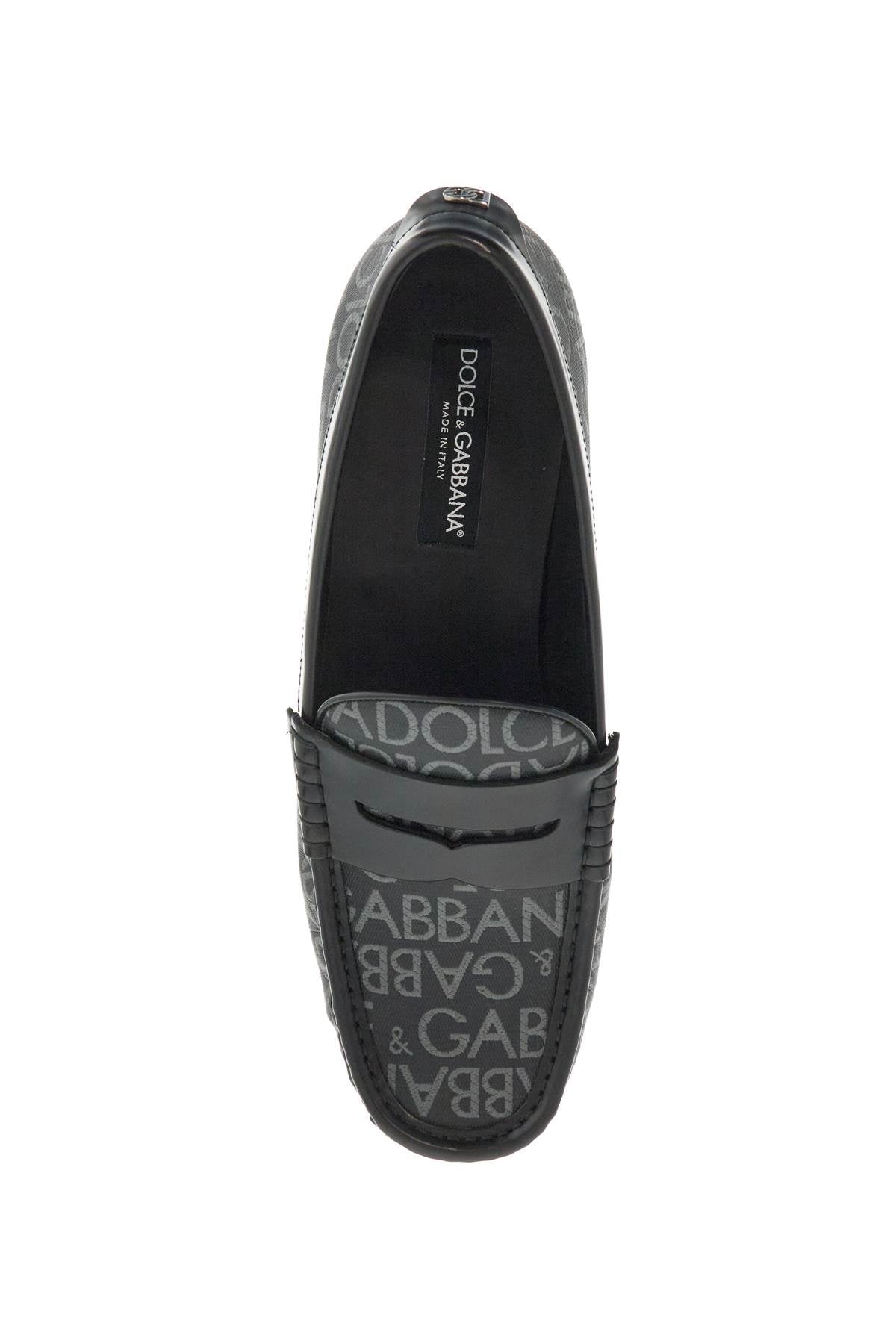 Dolce & Gabbana Jacquard Canvas Loafers with Leather Details image 1