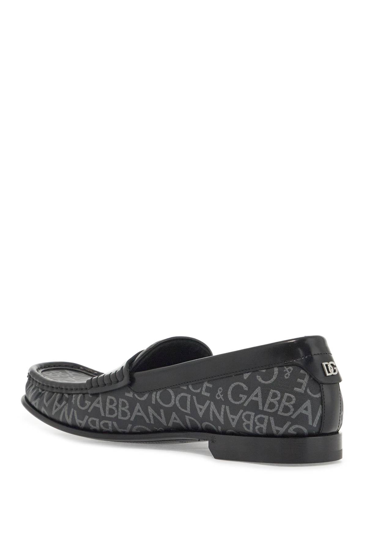 Dolce & Gabbana Jacquard Canvas Loafers with Leather Details image 2