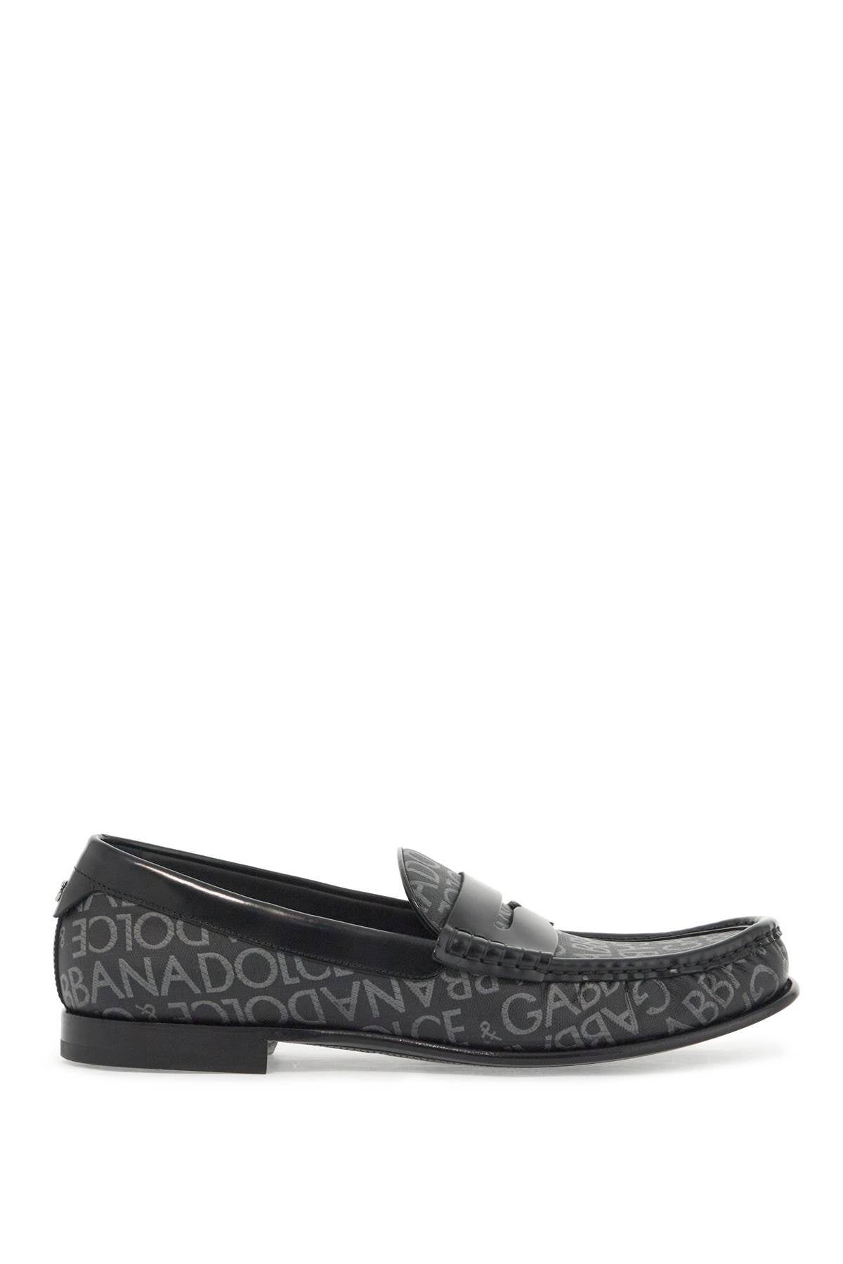 Dolce & Gabbana Jacquard Canvas Loafers with Leather Details image 0