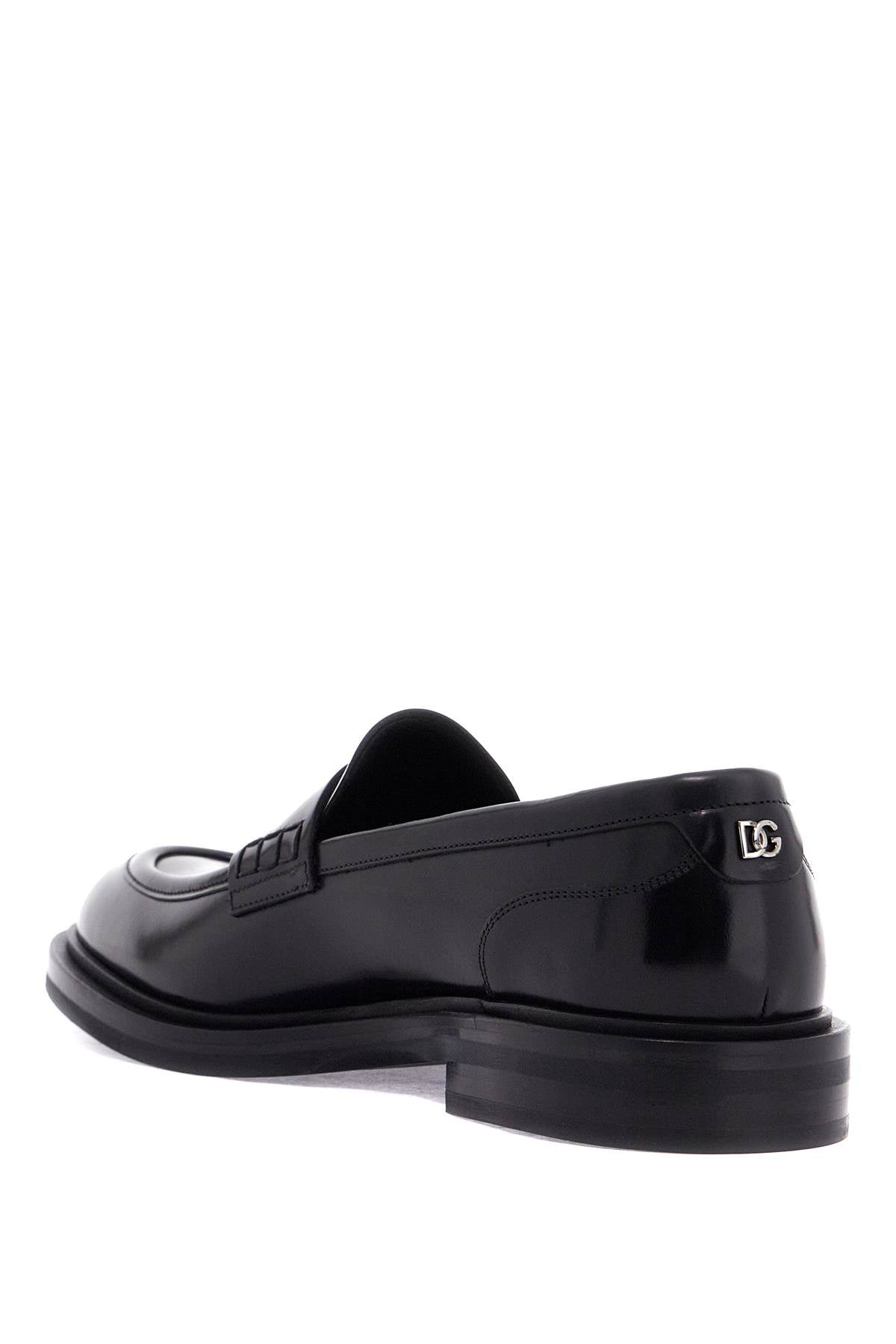 Dolce & Gabbana Brushed Leather Loafers with DG Logo image 2