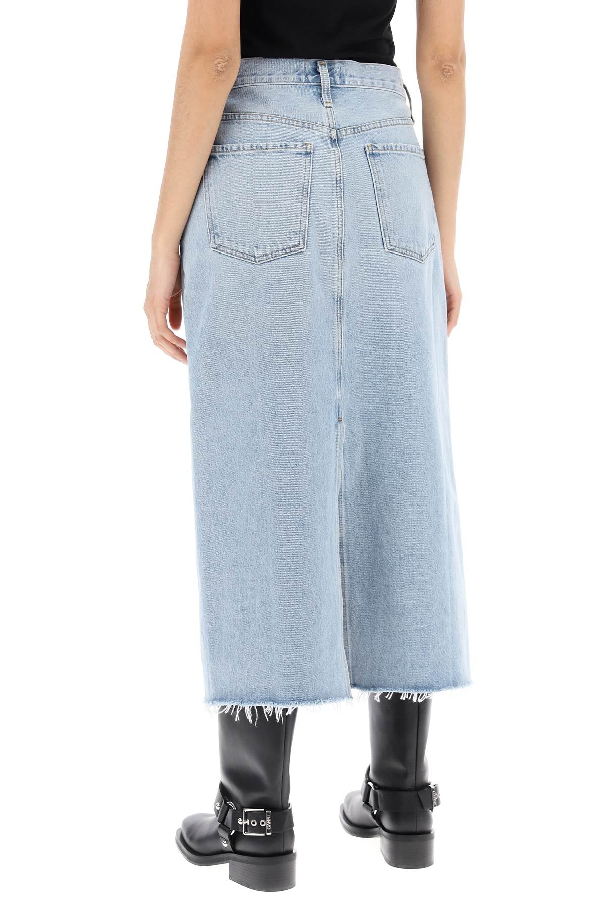 Agolde Della Light Wash Denim Midi Skirt image 2