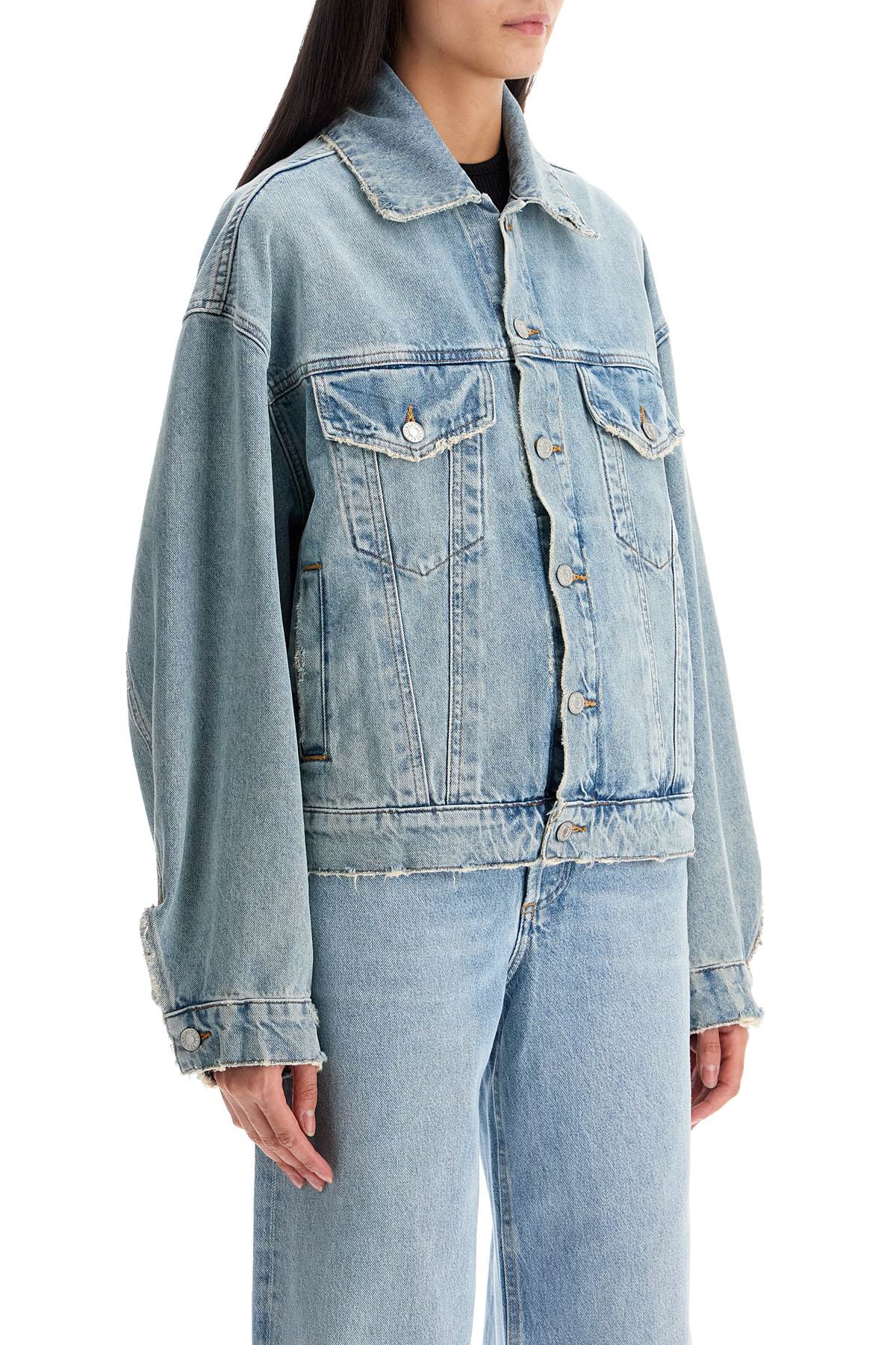 Agolde denim dalton balloon jacket with image 1