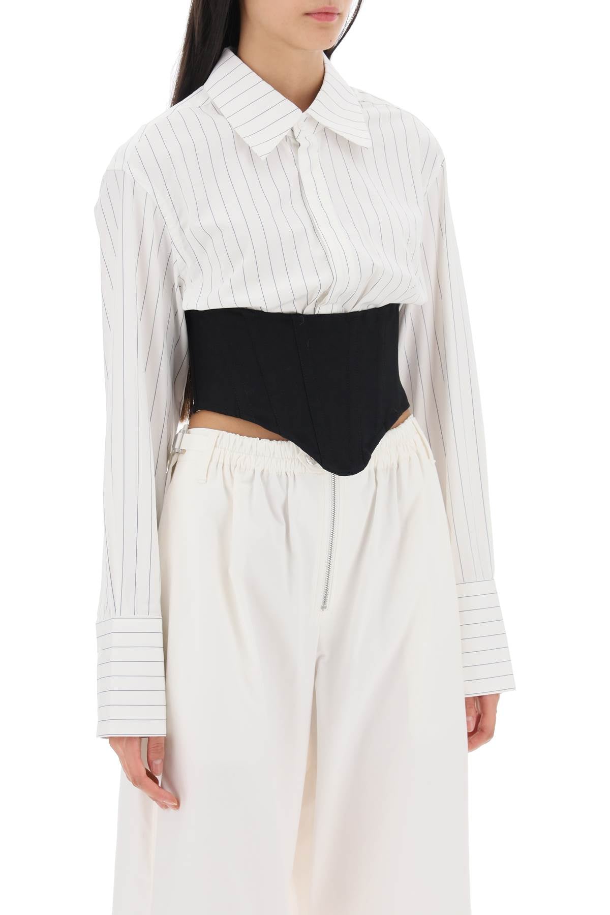 Dion Lee cropped shirt with underbust corset image 1