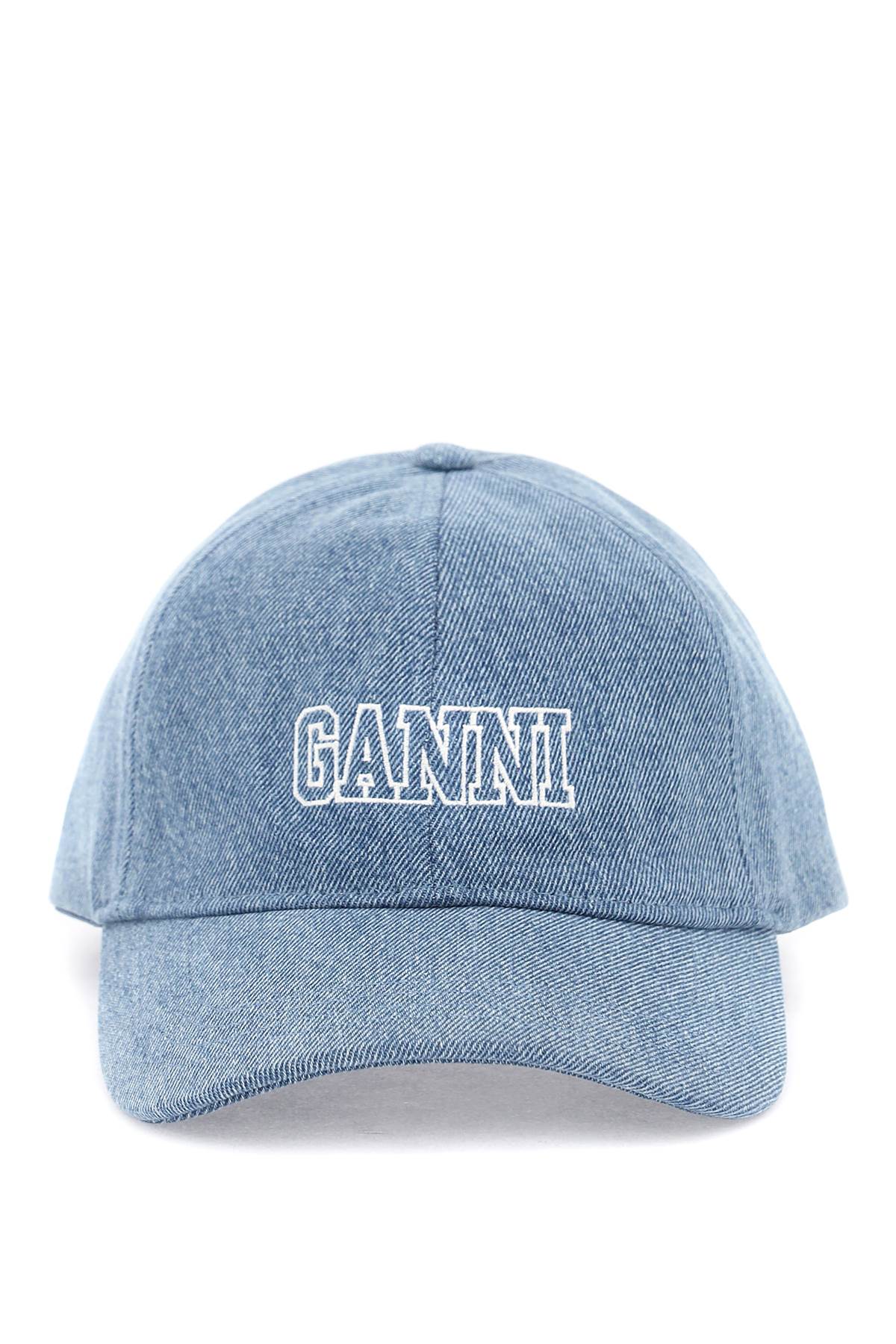 Ganni Organic Cotton Baseball Cap with Logo Embroidery image 0