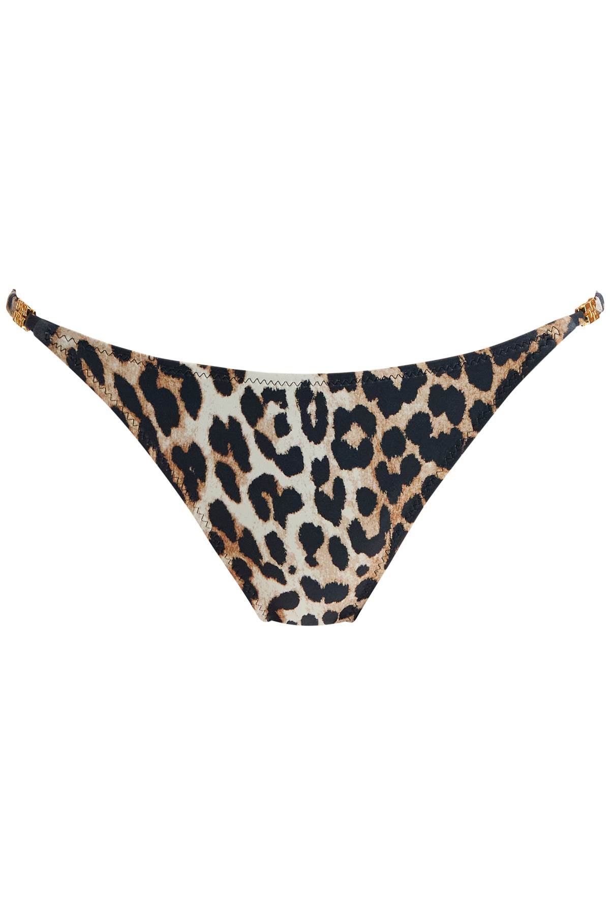 Ganni Leopard Print Bikini Bottoms with Butterfly Detail image 0