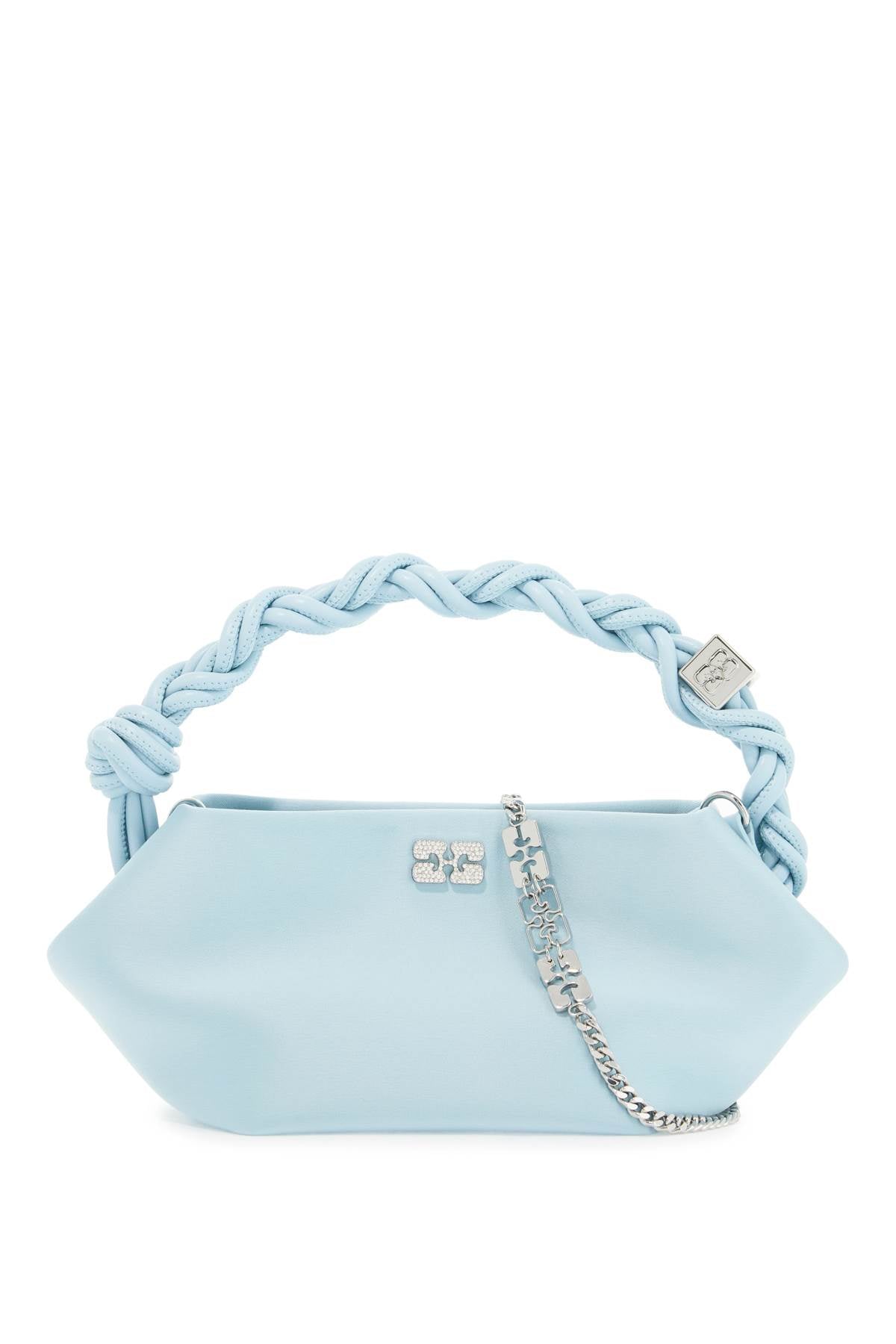 Ganni Mini Bou Satin Handbag: Hexagonal Shaped, Crystal Butterfly Logo image 0