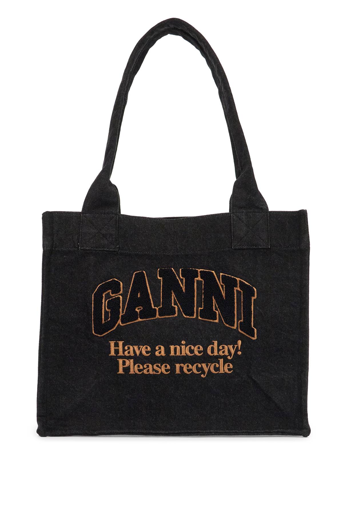 Ganni Large Denim Easy Shopper Tote Bag image 0