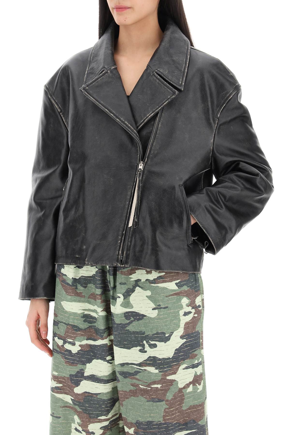 Acne Studios 'vintage leather jacket with distressed effect image 3