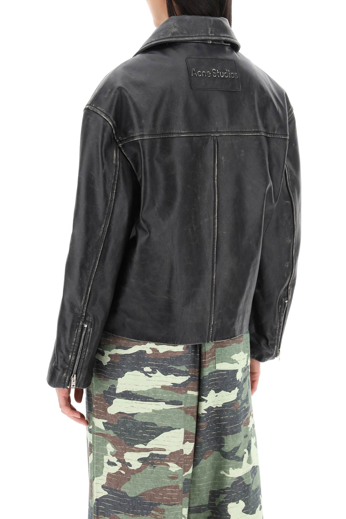 Acne Studios 'vintage leather jacket with distressed effect image 2