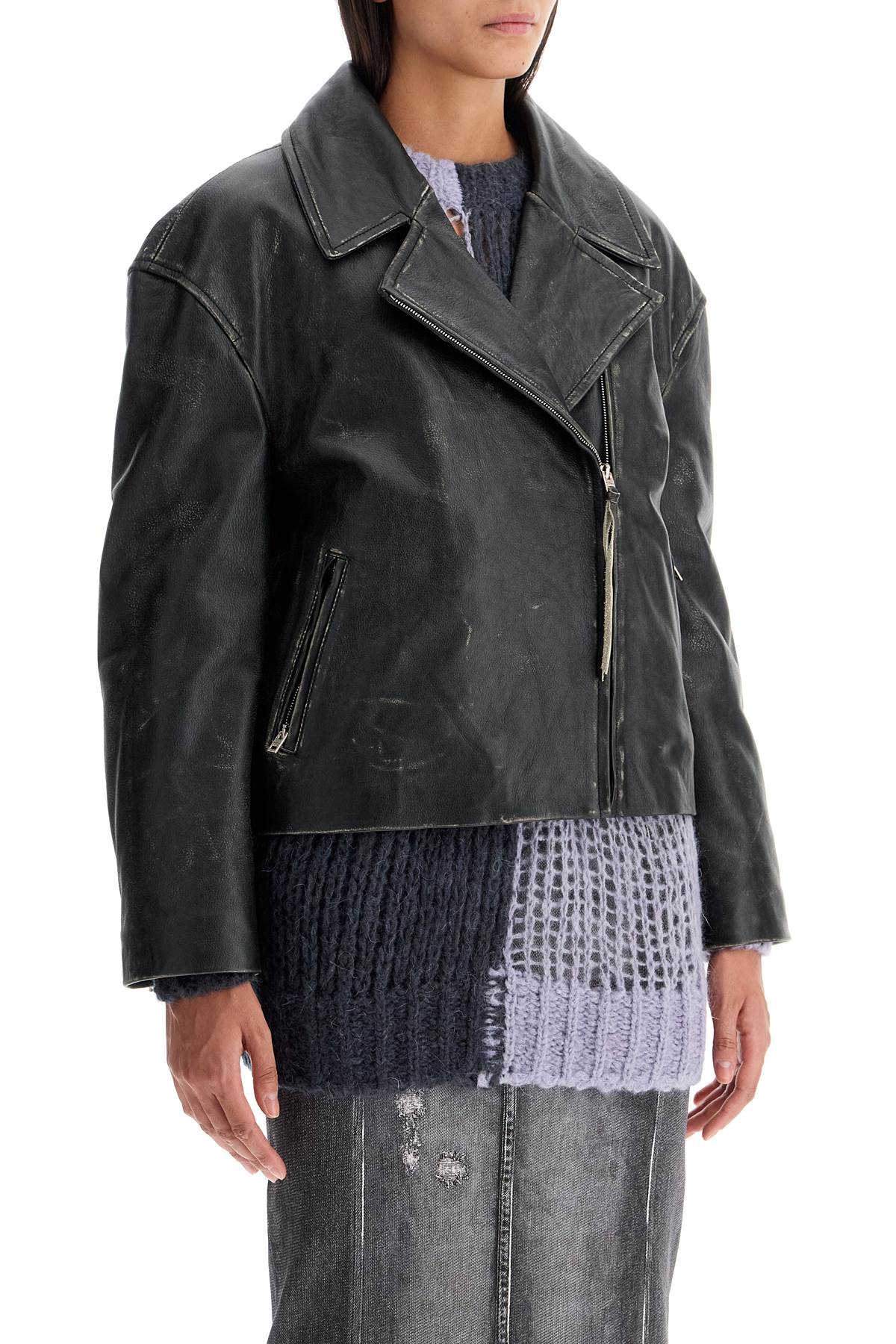 Acne Studios padded sand-colored leather jacket image 1