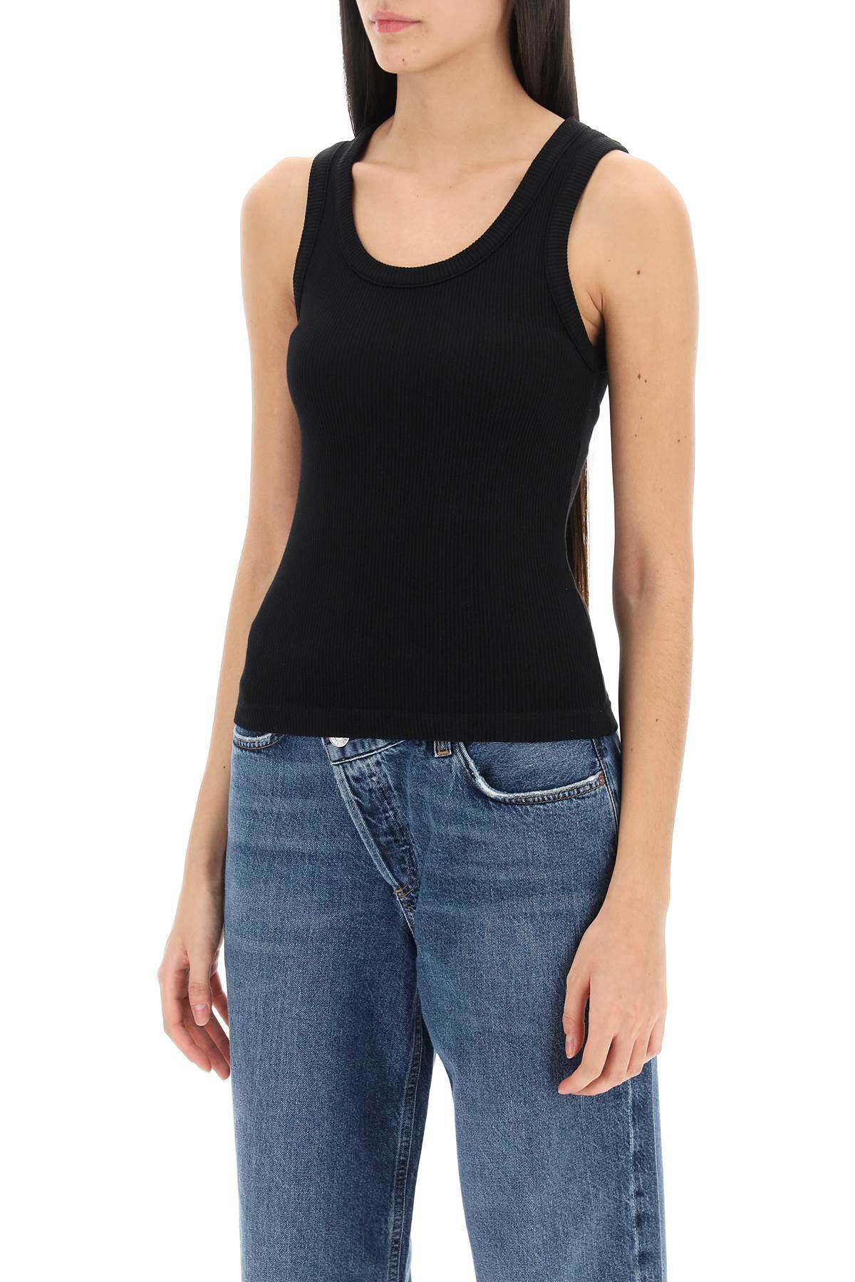 Agolde poppy ribbed tank top image 3