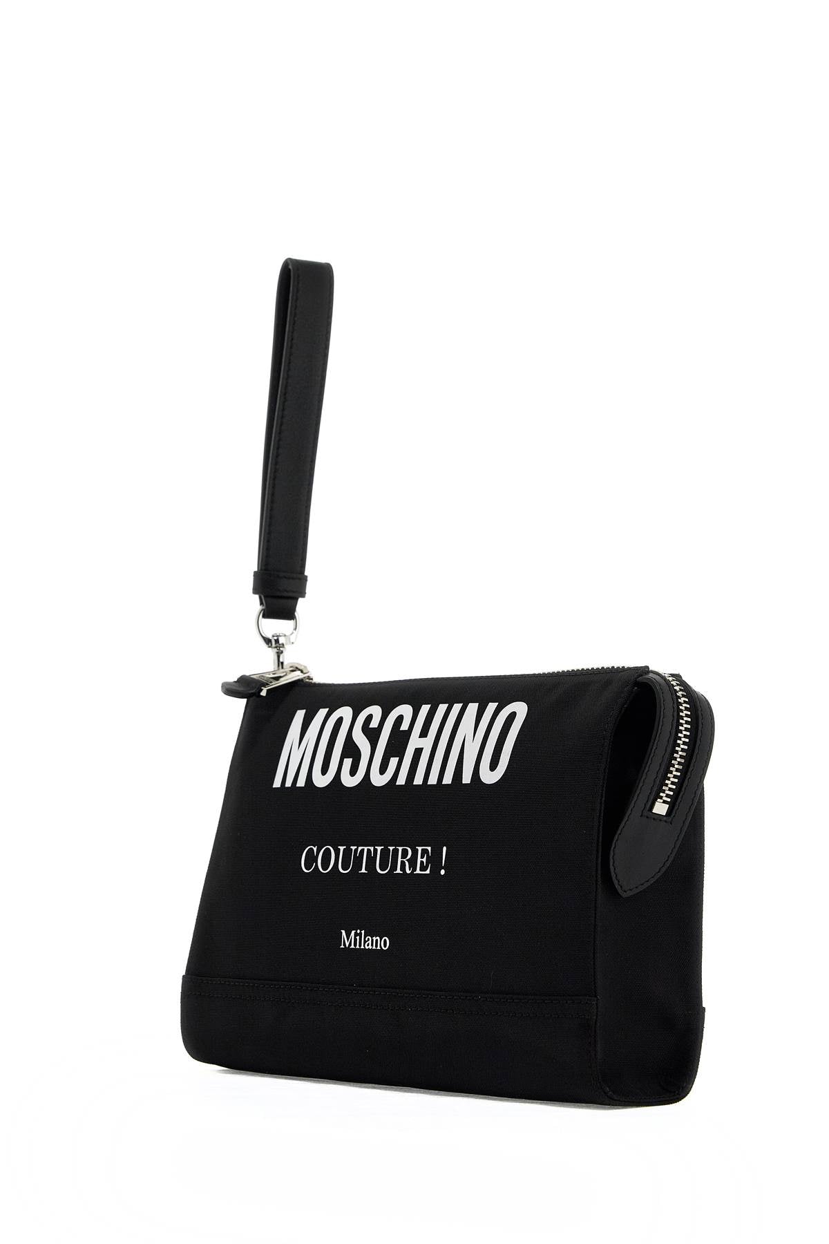 Moschino nylon logo pouch with zip image 2