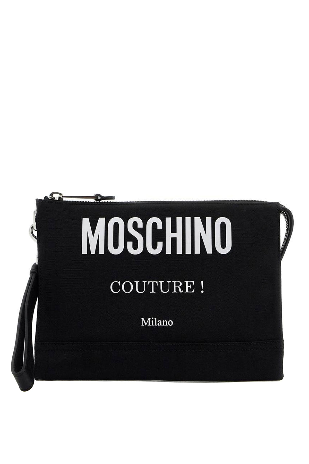 Moschino nylon logo pouch with zip image 0