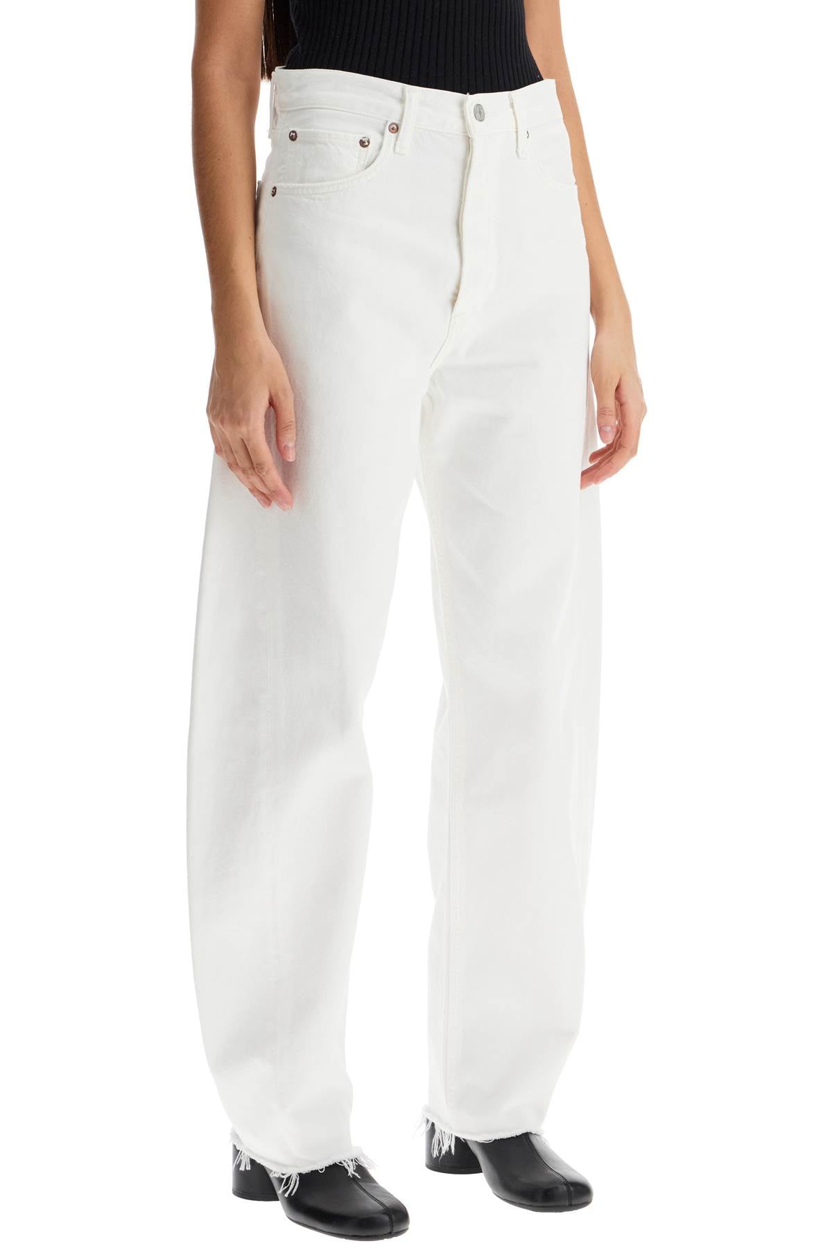 Agolde Luna Barrel Jeans: Relaxed Fit, White Denim image 1