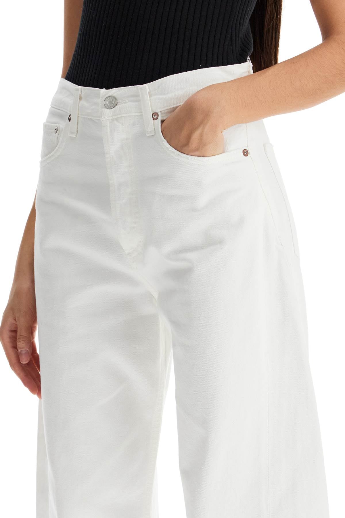 Agolde Luna Barrel Jeans: Relaxed Fit, White Denim image 3