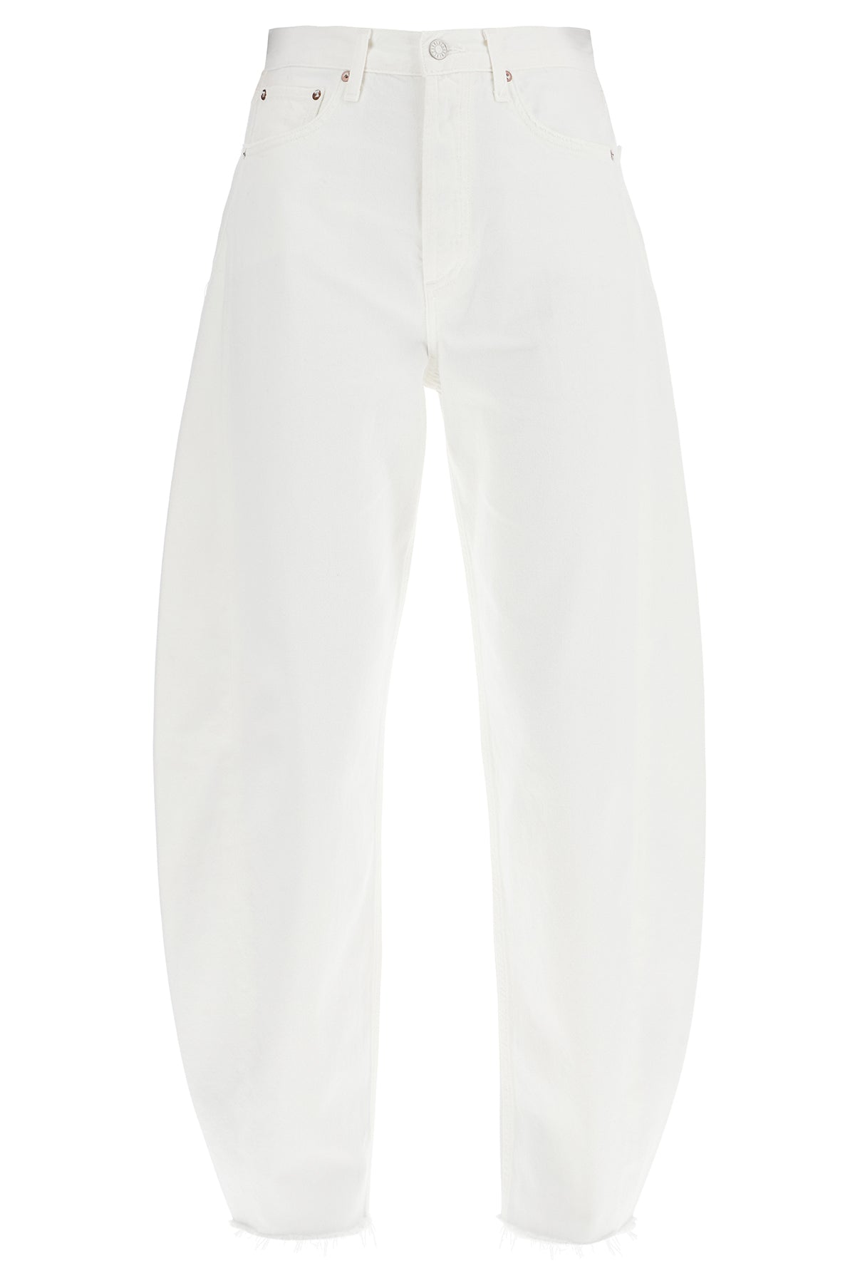 Agolde Luna Barrel Jeans: Relaxed Fit, White Denim image 0