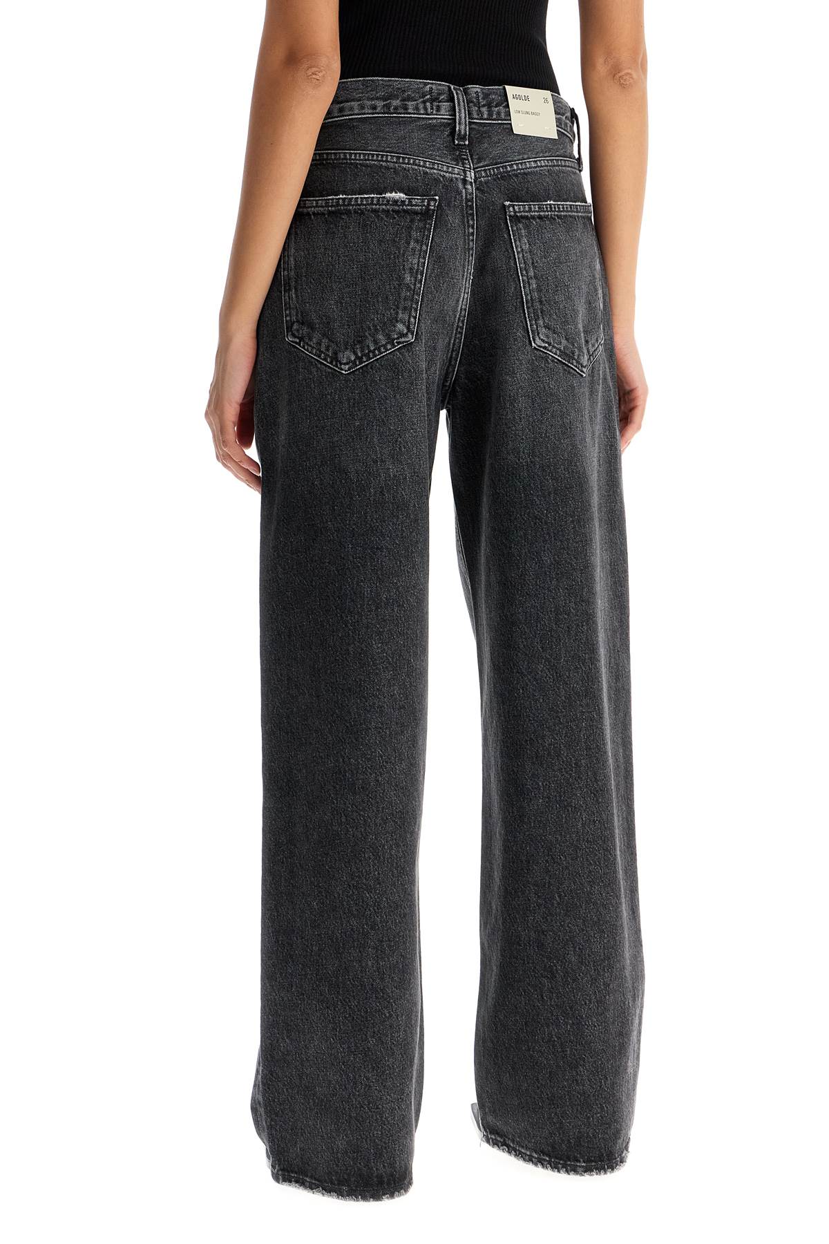 Agolde Low-Slung Baggy Jeans in Black Washed Denim image 2