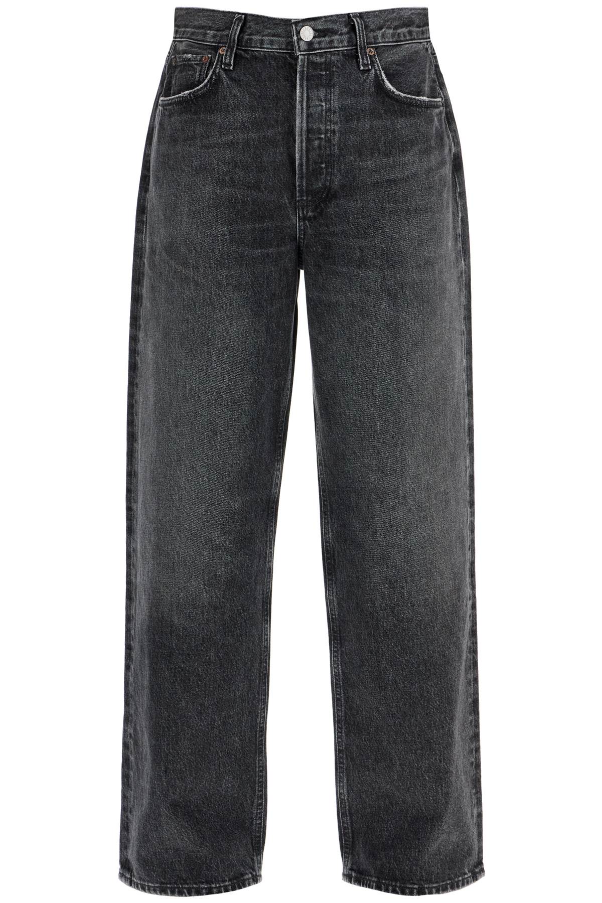 Agolde Low-Slung Baggy Jeans in Black Washed Denim image 0