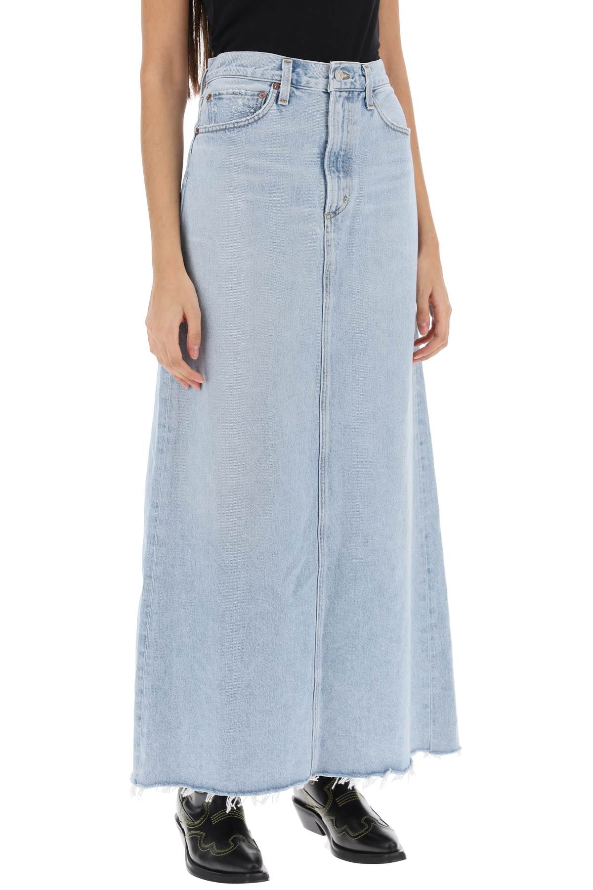 Agolde hilla maxi skirt in denim image 1