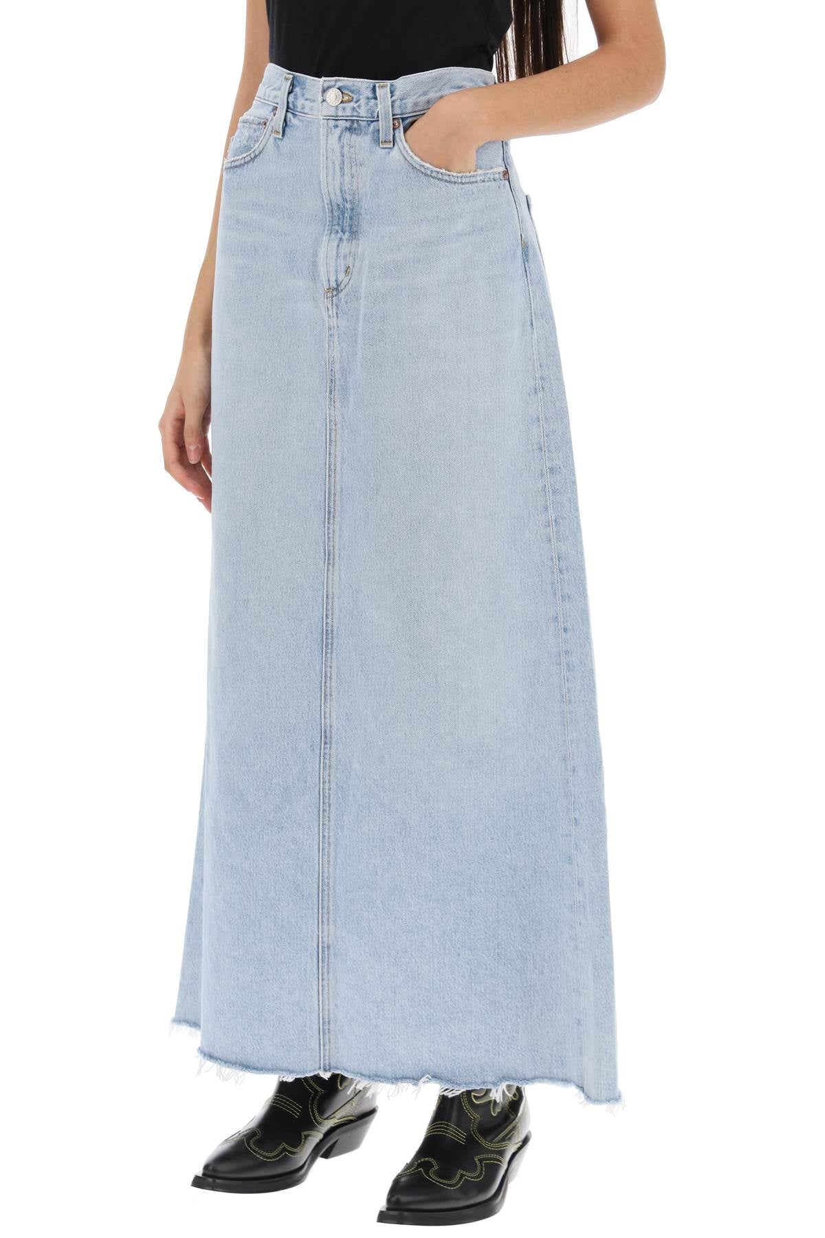 Agolde hilla maxi skirt in denim image 3