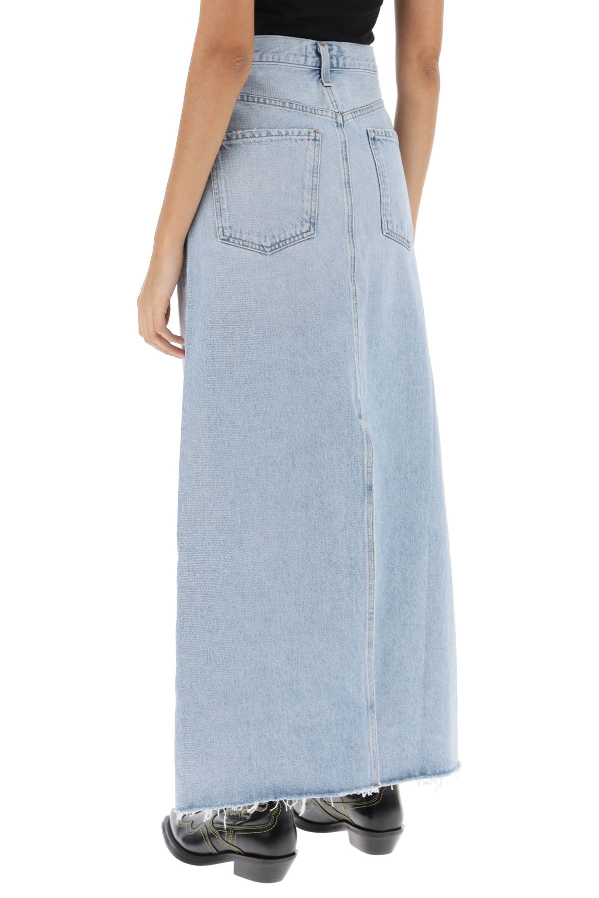 Agolde hilla maxi skirt in denim image 2