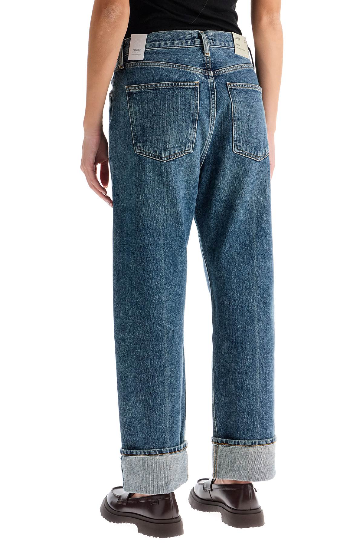 Agolde Fran Straight Low-Waist Jeans - Dark Vintage Wash image 2