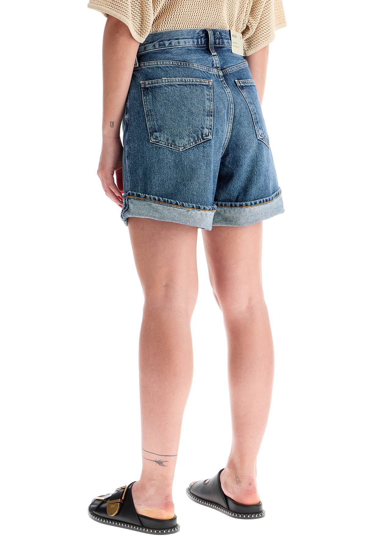 Agolde Women's High-Waisted Baggy Denim Shorts - Medium Wash image 2