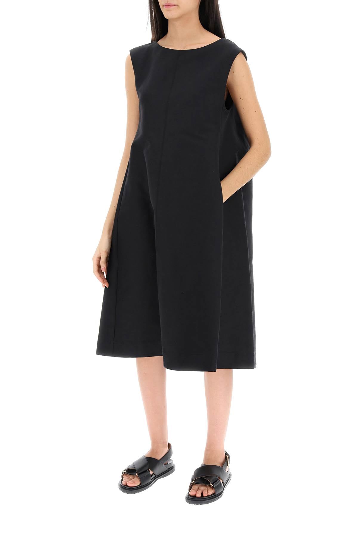 Marni flared dress in cotton cady image 3