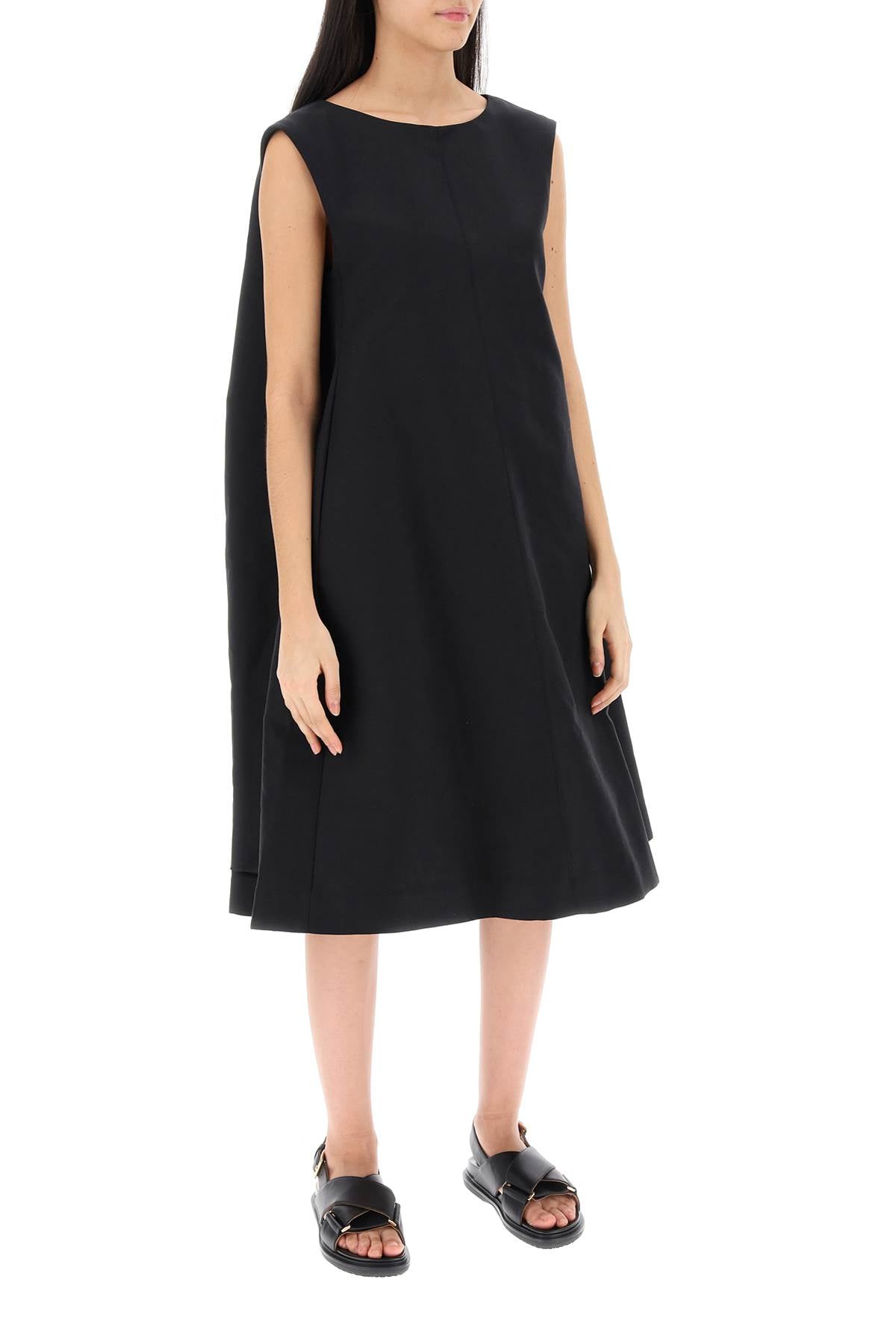 Marni flared dress in cotton cady image 1