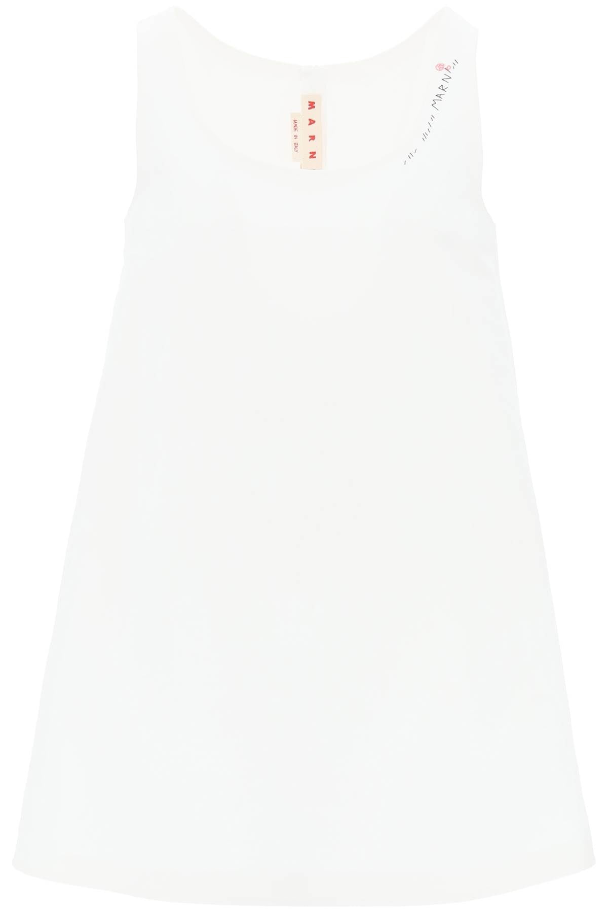 Marni flared dress with hand-embroidered image 0