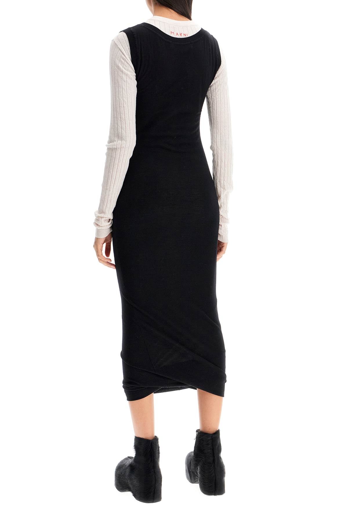 Marni Layered Wool Knit Midi Dress image 2