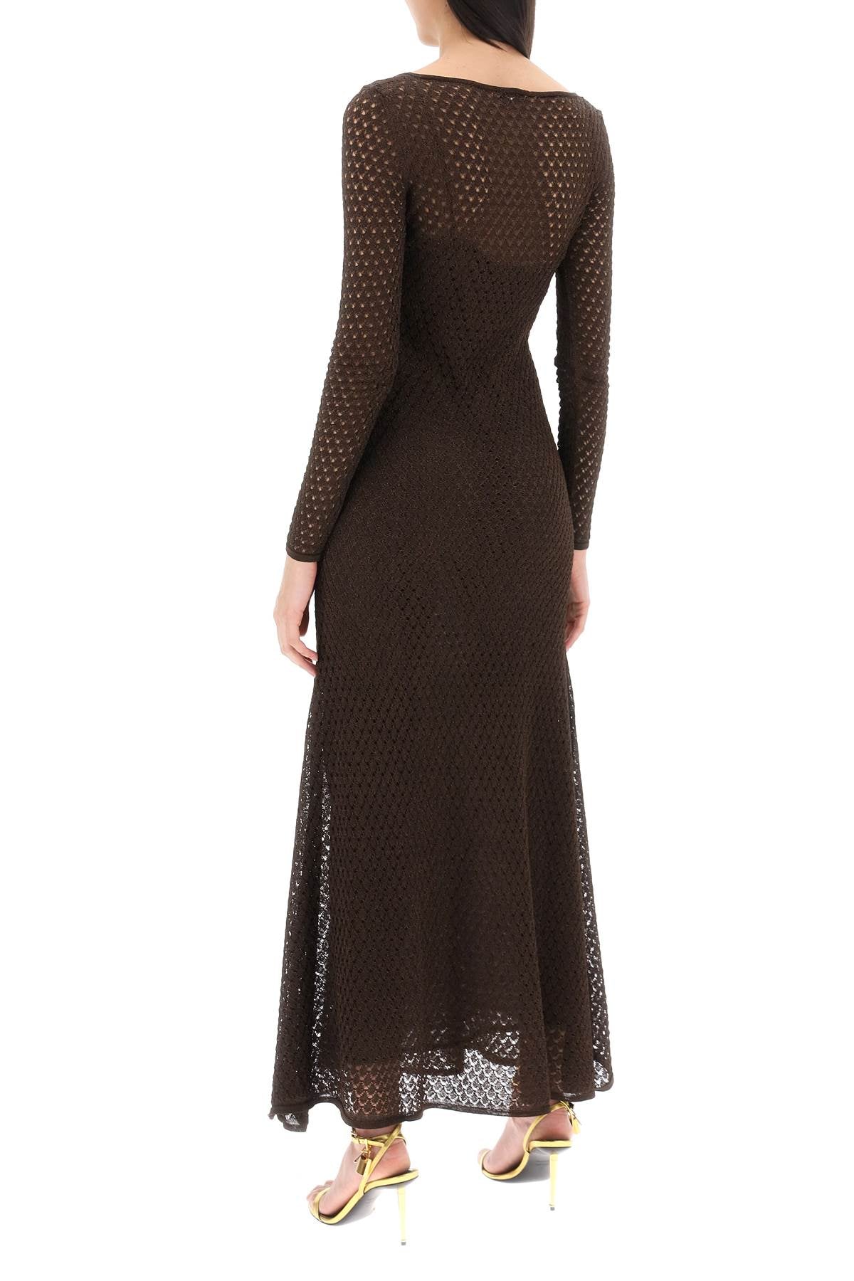 Tom Ford long knitted lurex perforated dress image 2