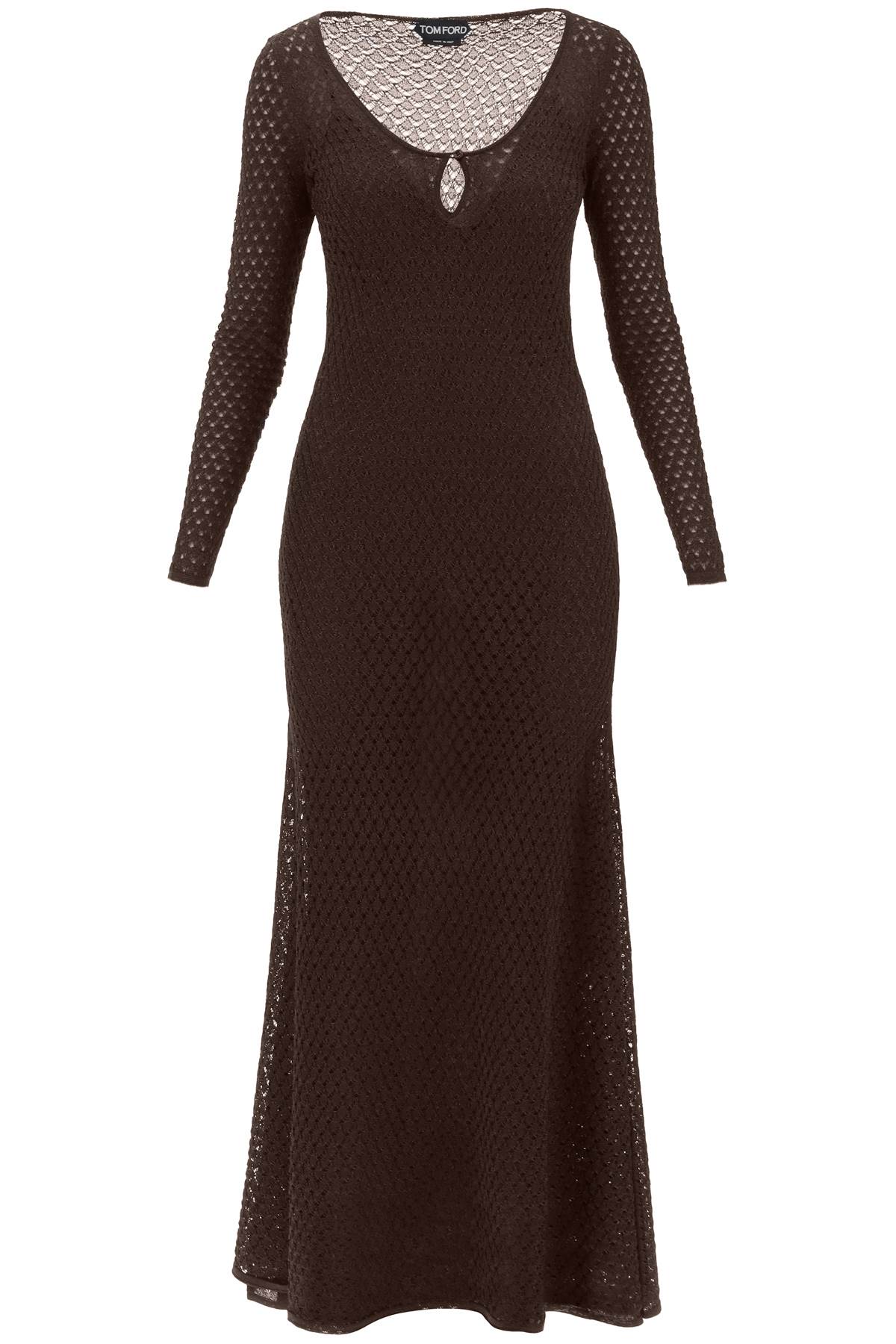 Tom Ford long knitted lurex perforated dress image 0