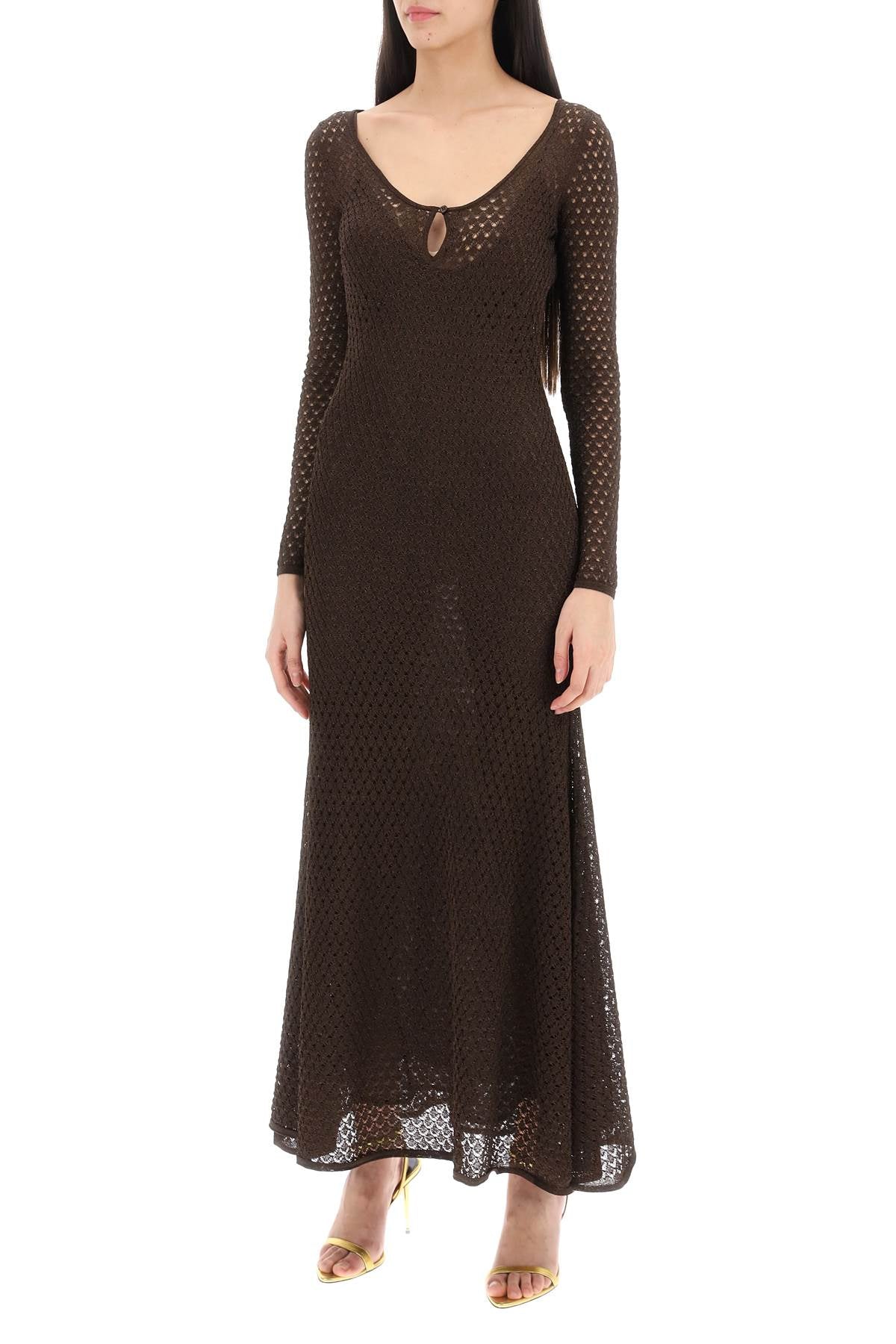 Tom Ford long knitted lurex perforated dress image 3