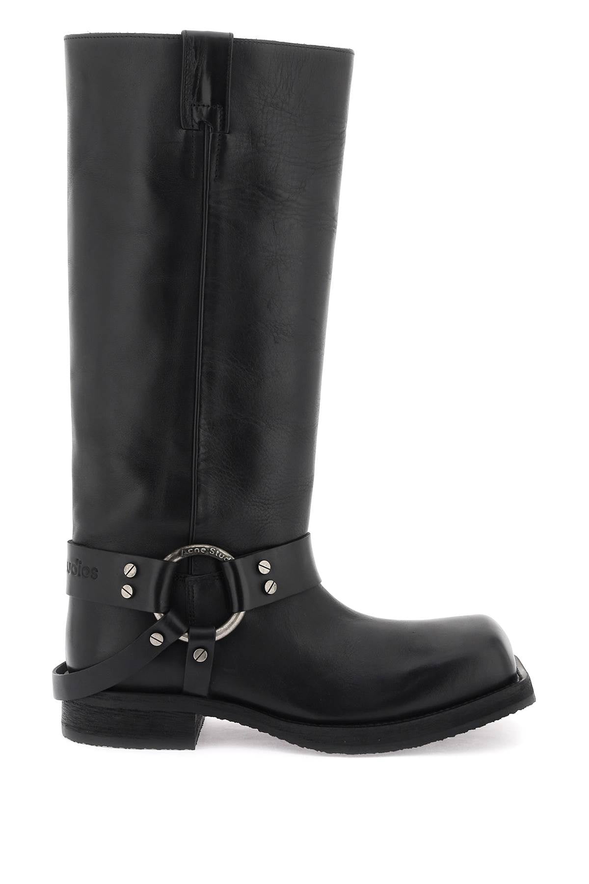 Acne Studios leather biker boots in image 0