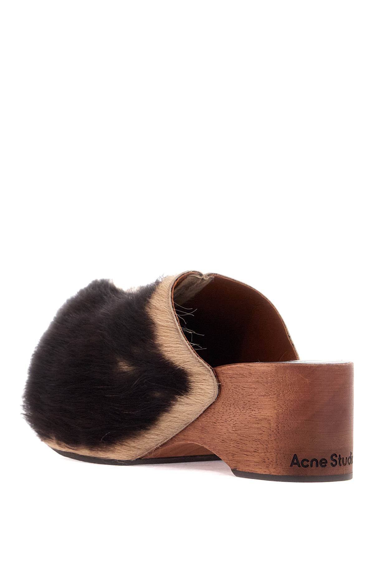 Acne Studios Women's Two-Tone Pony Hair Platform Clogs image 2