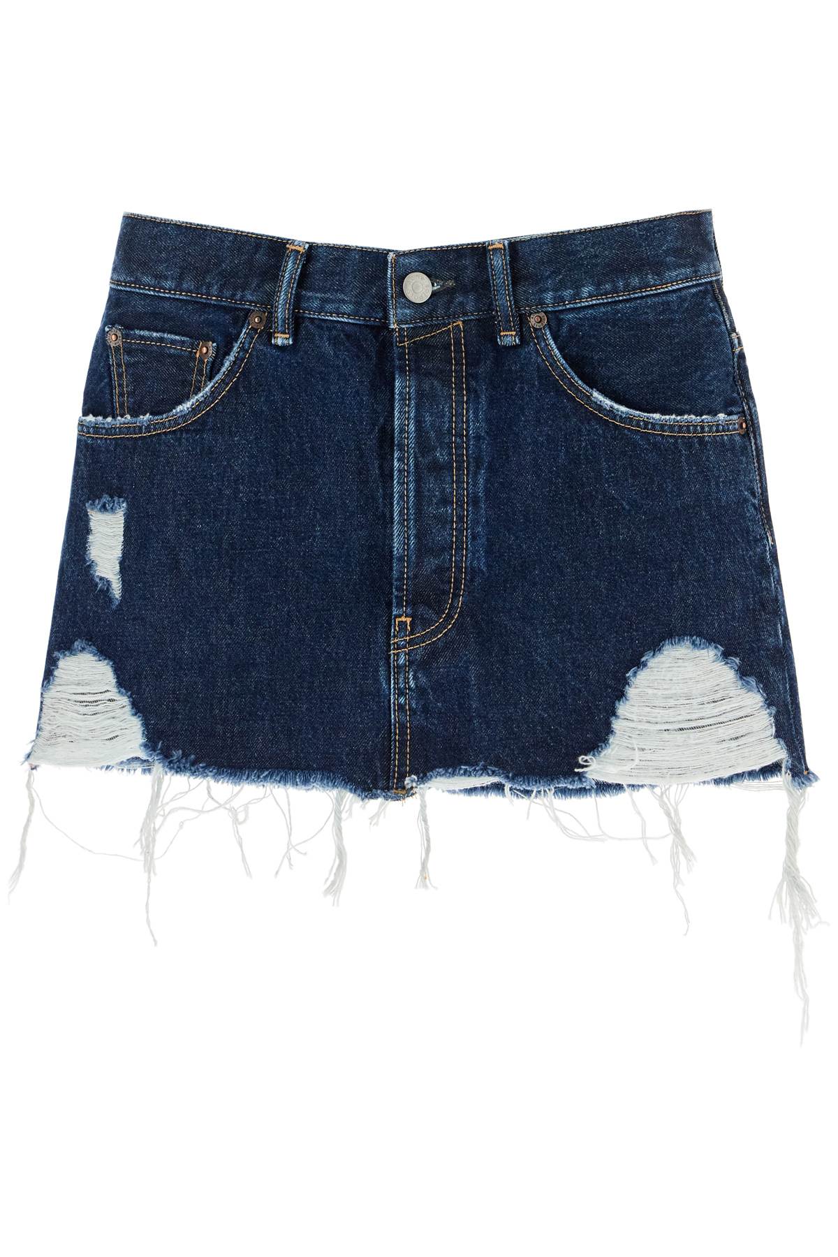 Acne Studios destroyed denim mini skirt image 0