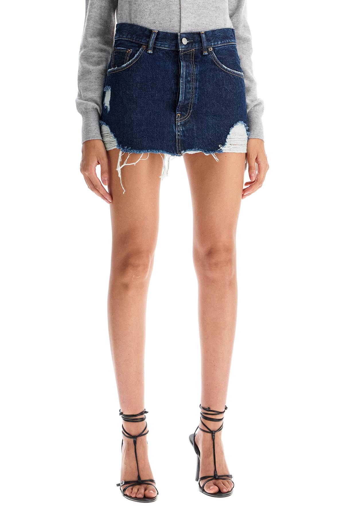 Acne Studios destroyed denim mini skirt image 1