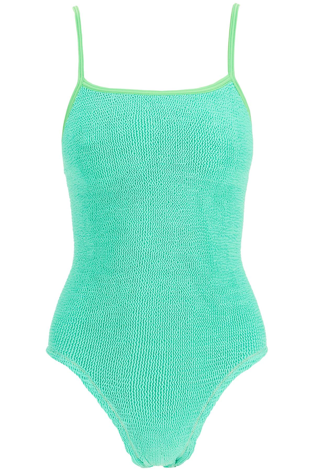 Reina Olga high-waisted neon green one-piece swimsuit with adjustable straps image 0