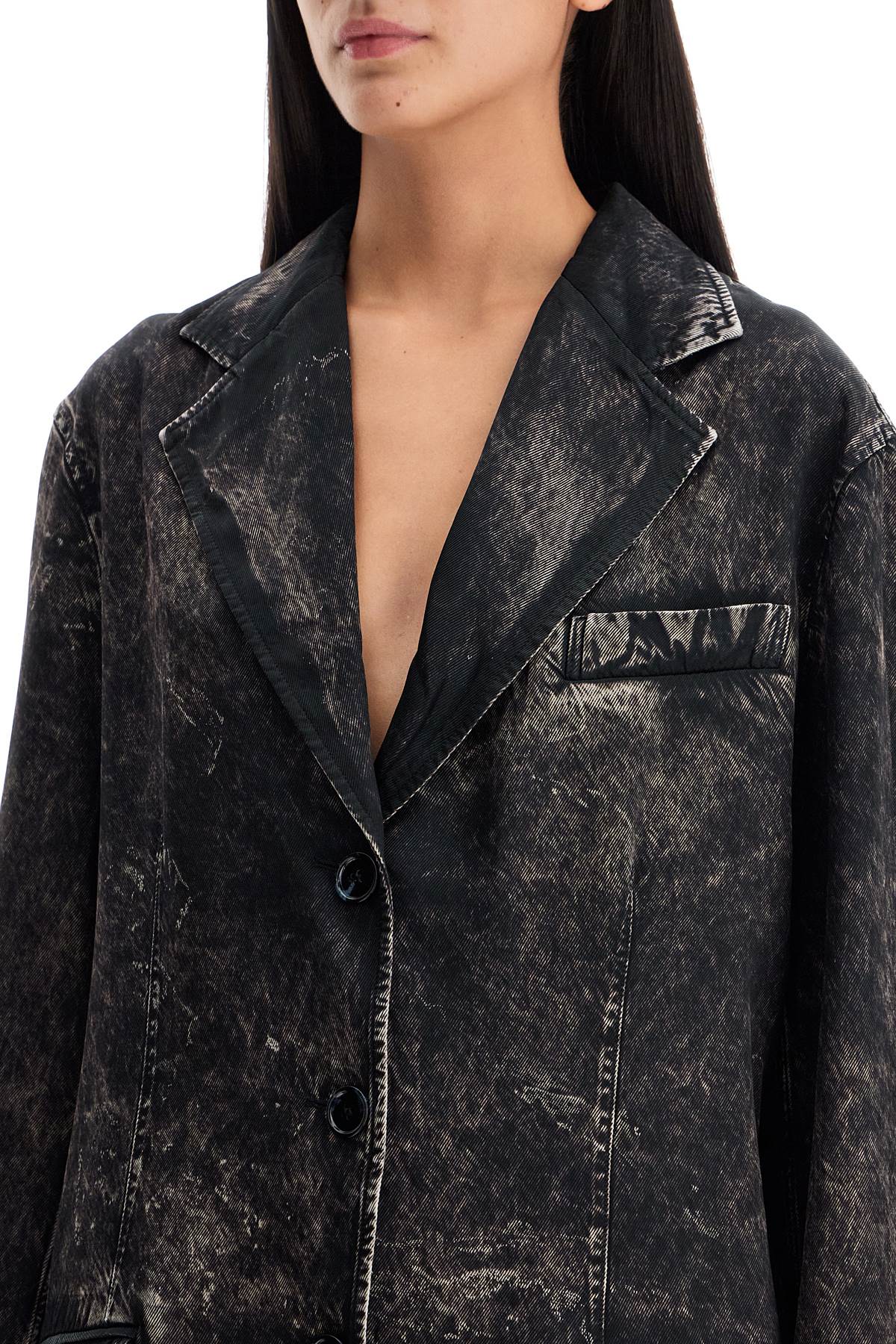 Acne Studios Viscose Trompe L'oeil Denim Blazer image 3