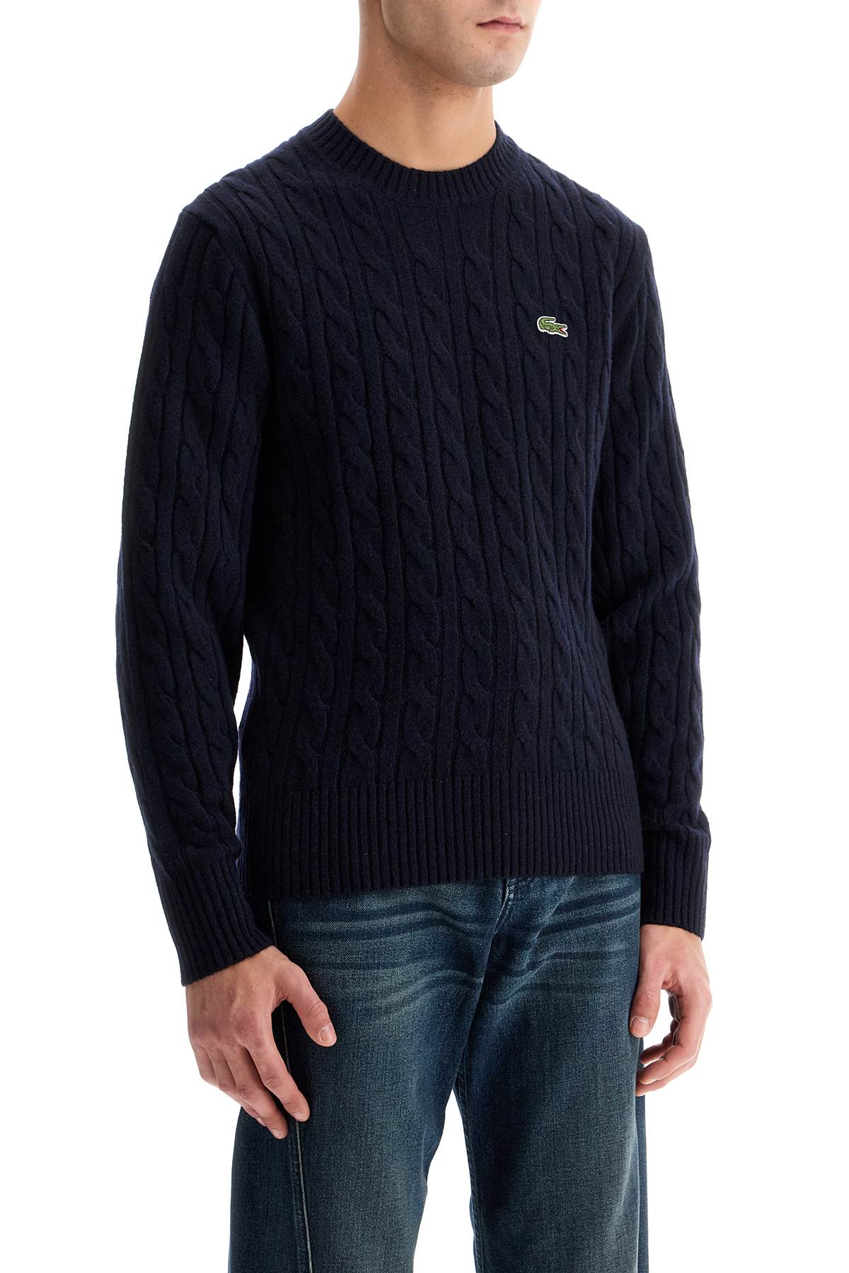 Lacoste Men's Classic Fit Cable Knit Wool Pullover image 1