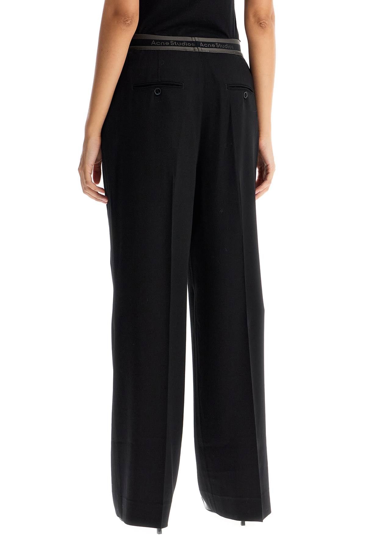 Acne Studios wide twill pants with elastic waistband image 2