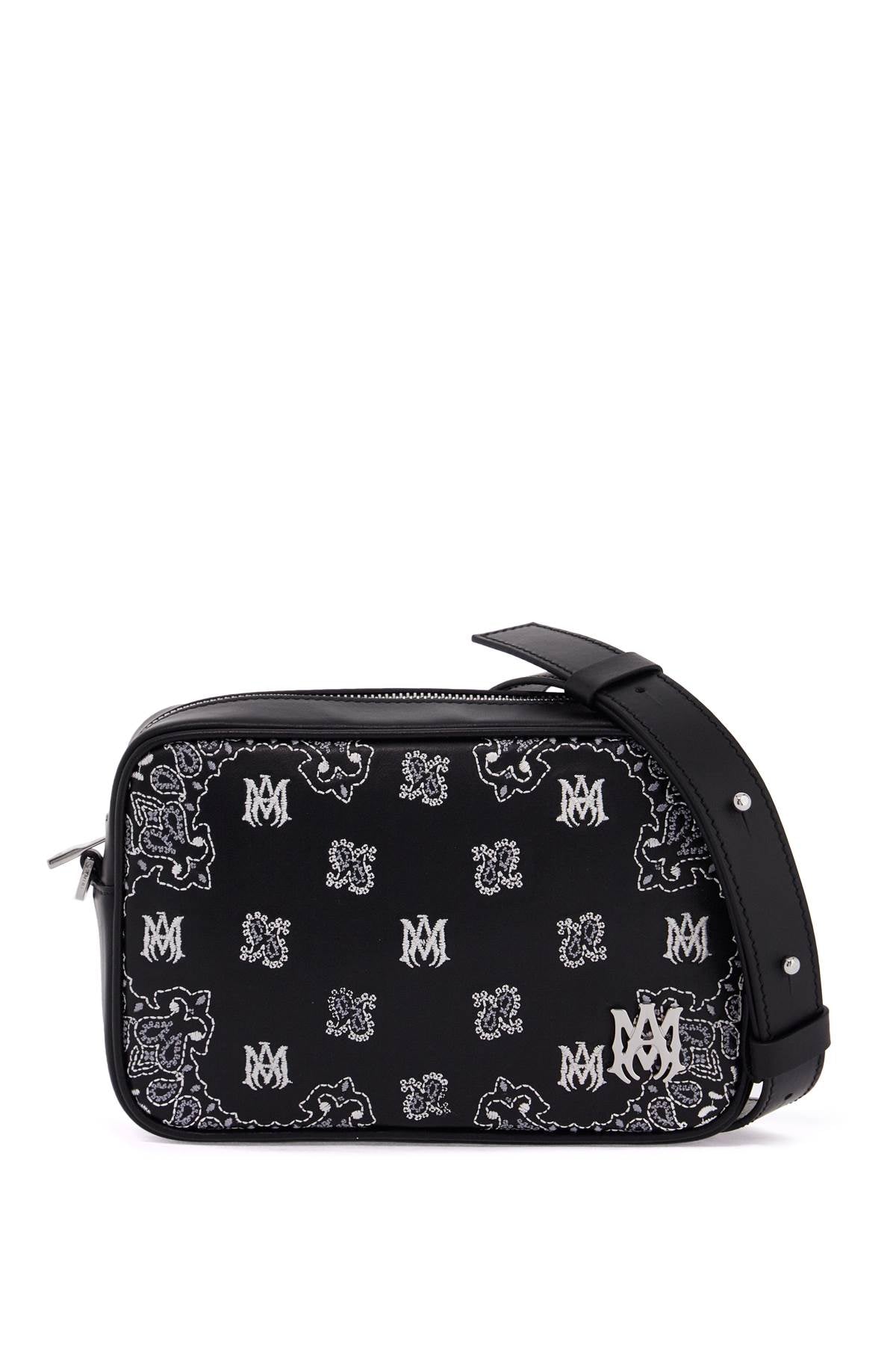 Amiri Bandana Embroidered Leather Camera Bag image 0