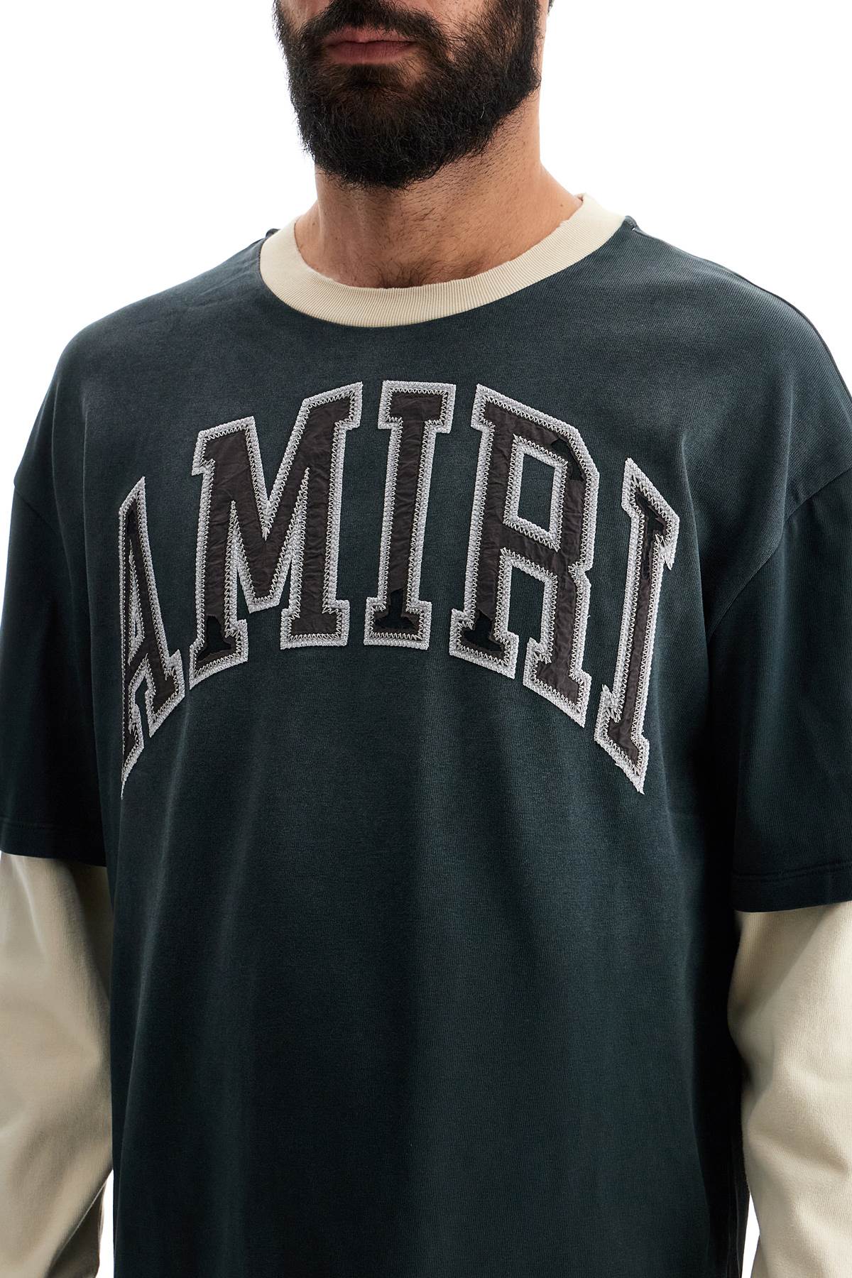 Amiri Vintage Long Sleeve T-Shirt with Varsity Logo Patch image 3