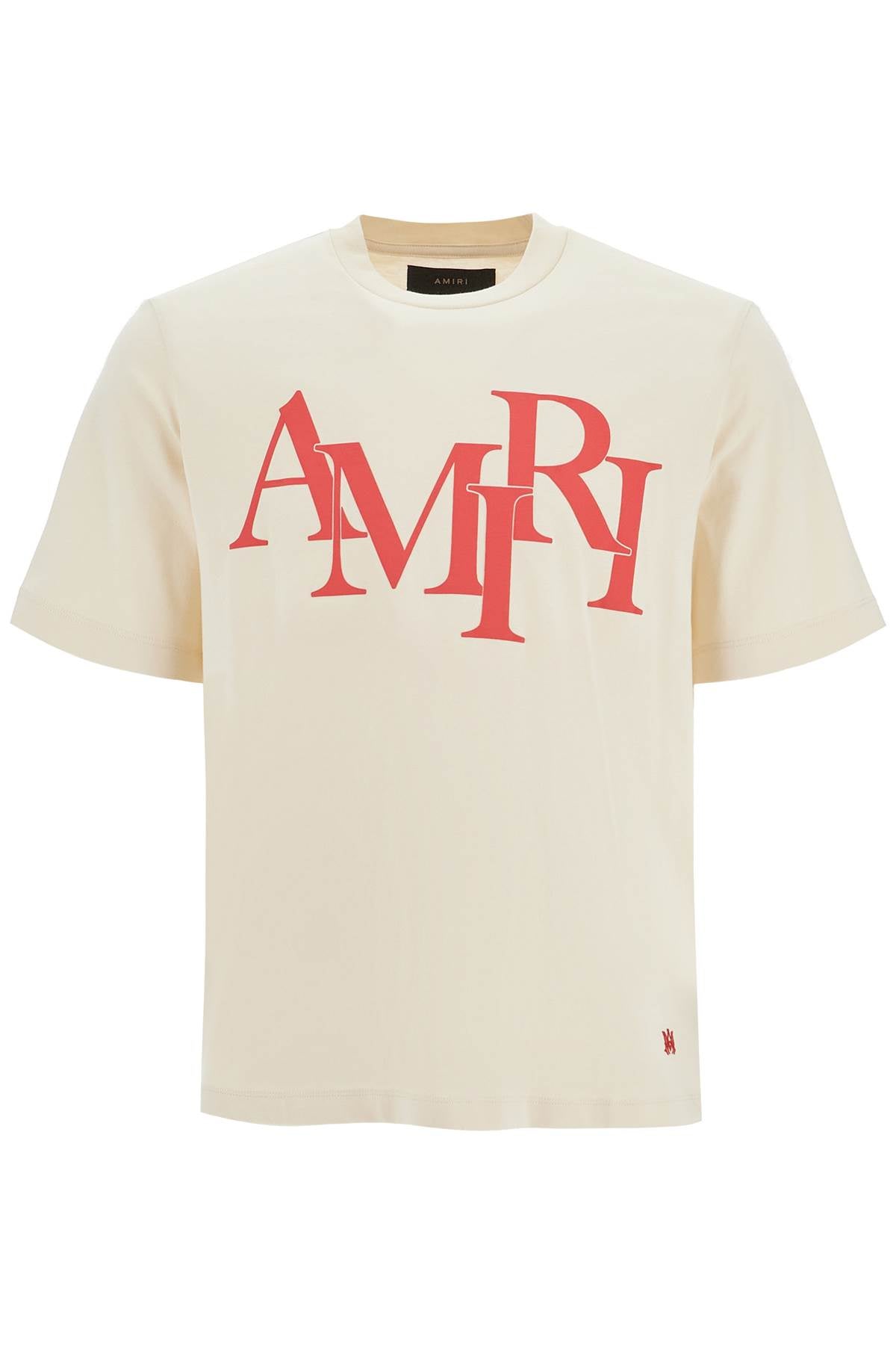 Amiri Staggered Logo Crew Neck T-Shirt image 0