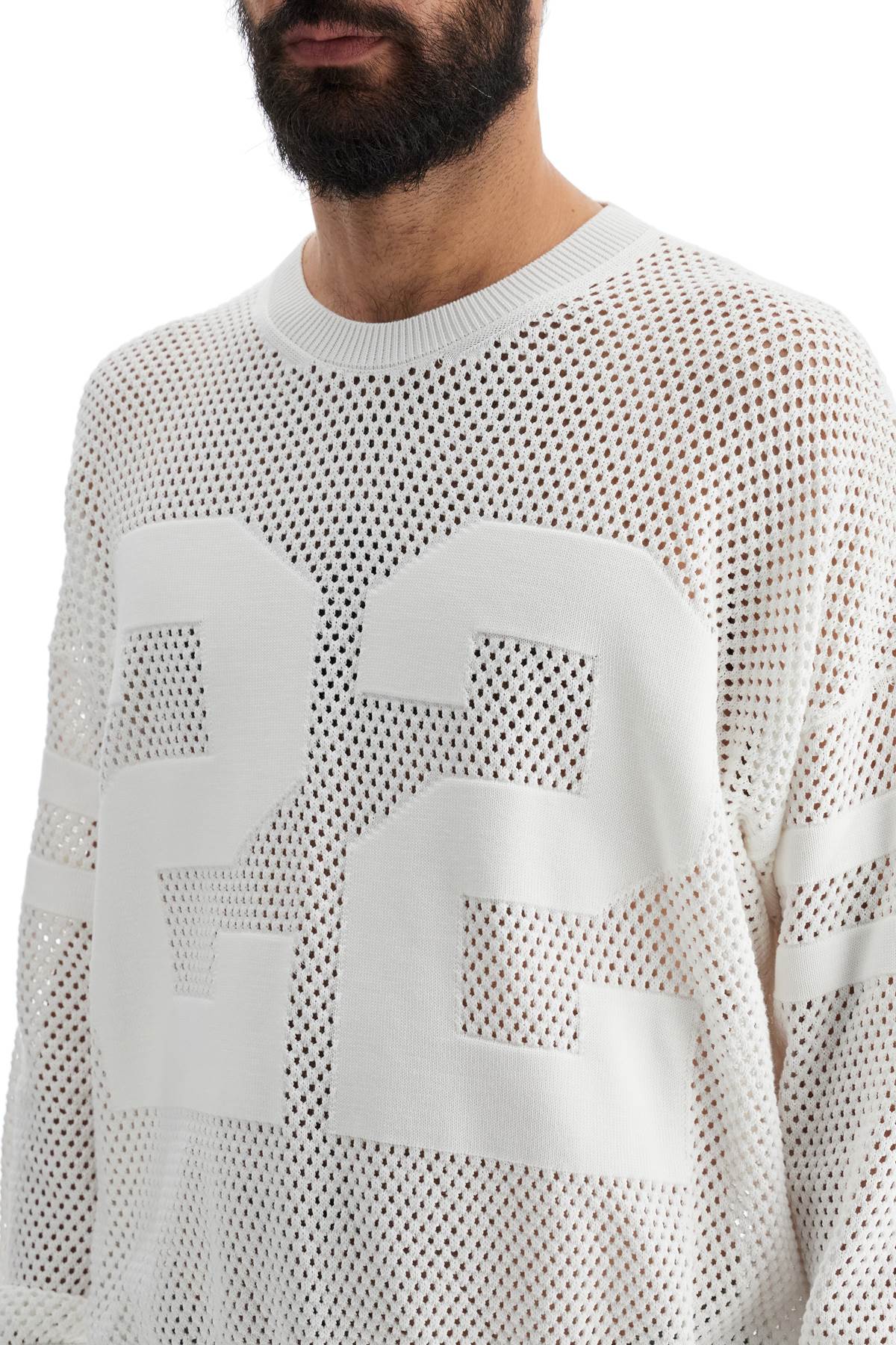 Amiri neck perforated knit sweater image 3